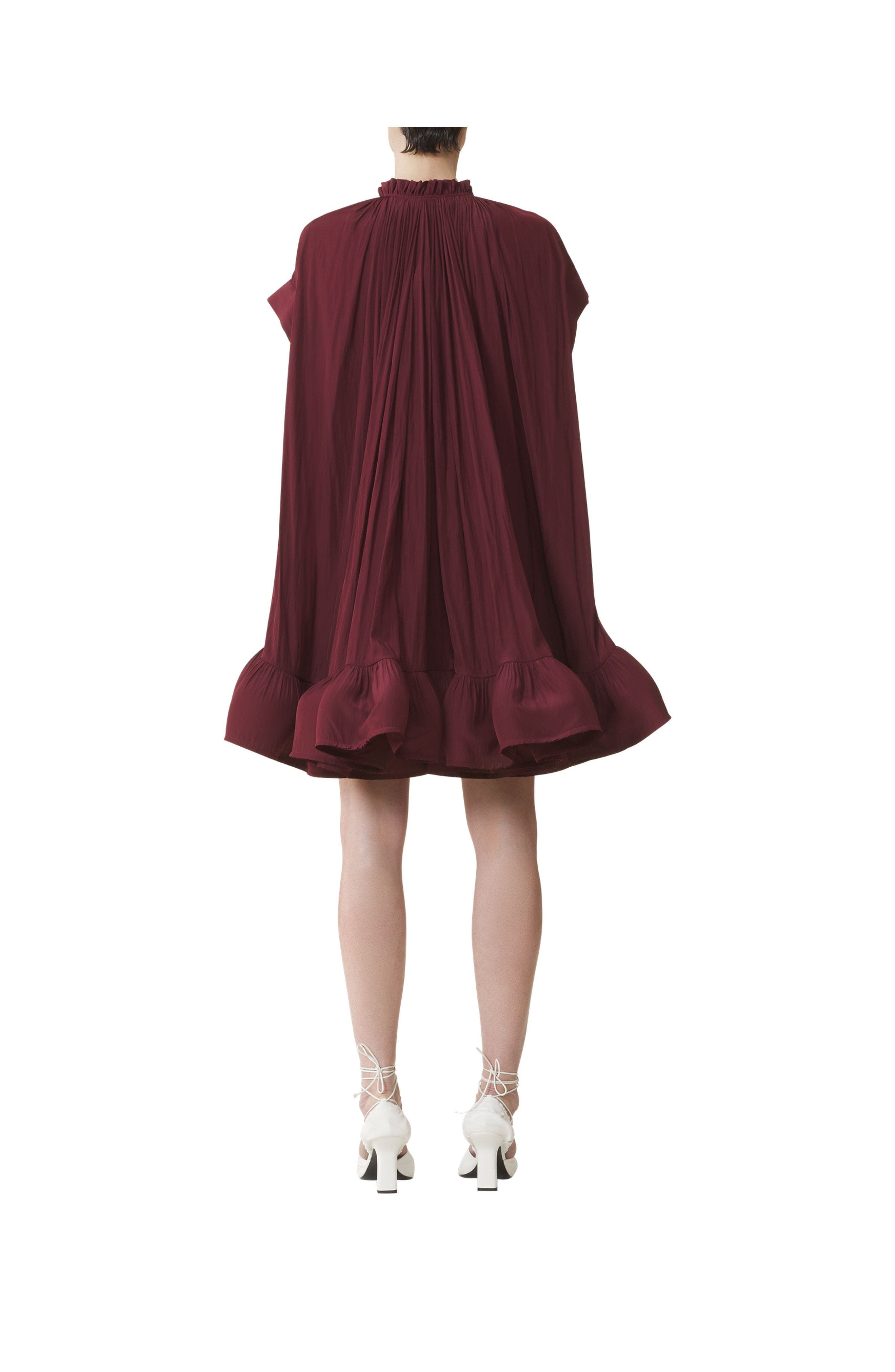 Lanvin Short Charmeuse Dress in Burgundy at Nordstrom - 4