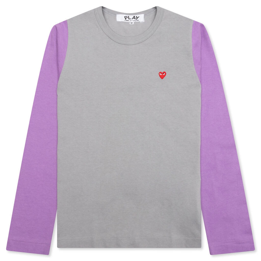 WOMEN'S BI-COLOR T-SHIRT - GREY/PURPLE - 1