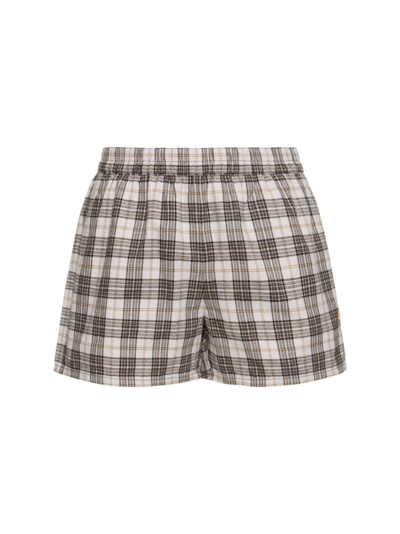 Cotton twill checked shorts - 1