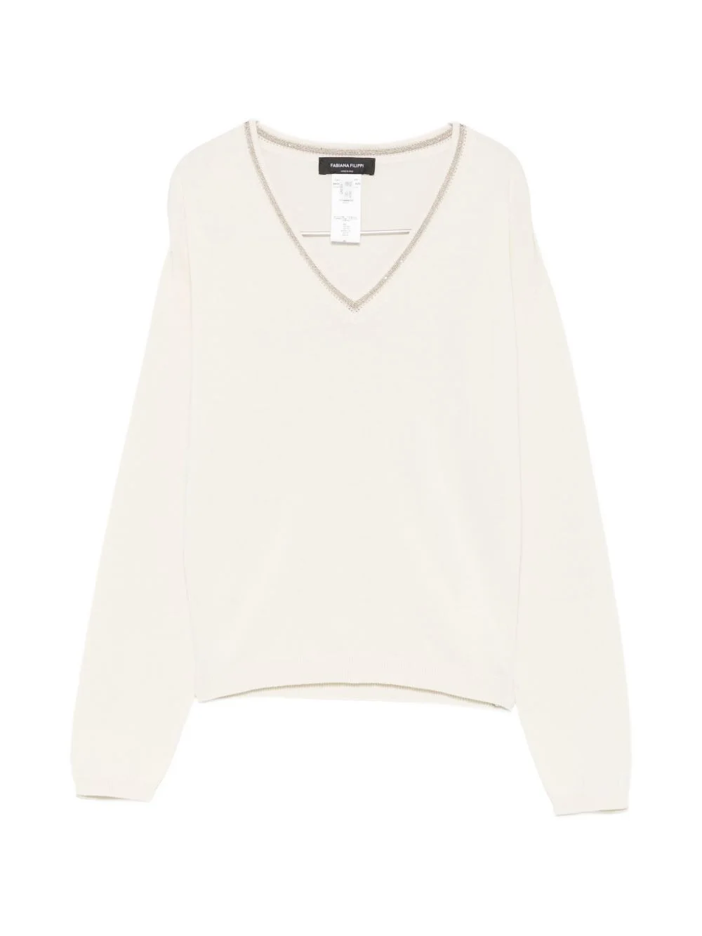 bead-embellished V-neck sweater - 1