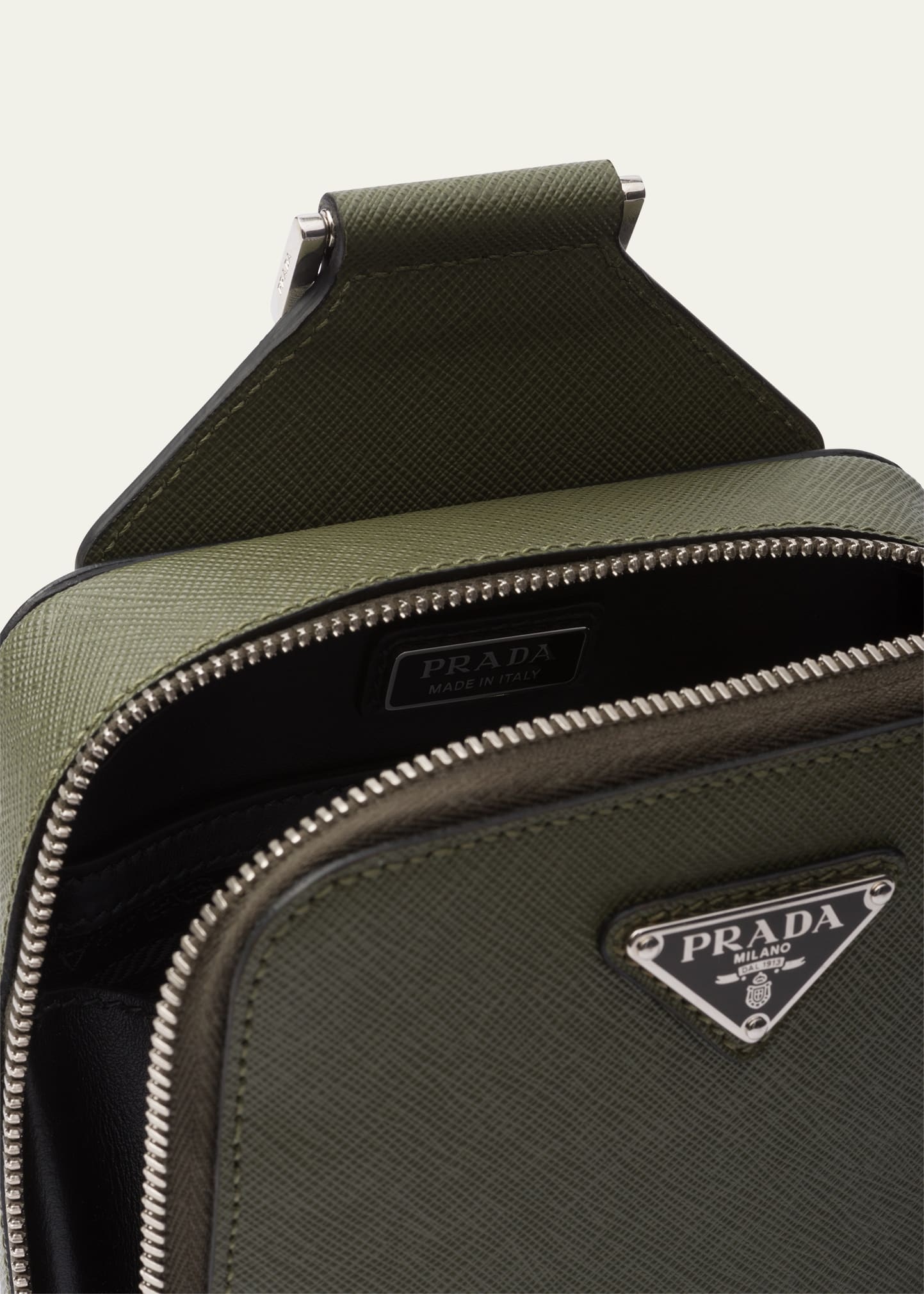 Men's Saffiano Leather Sling Backpack - 3