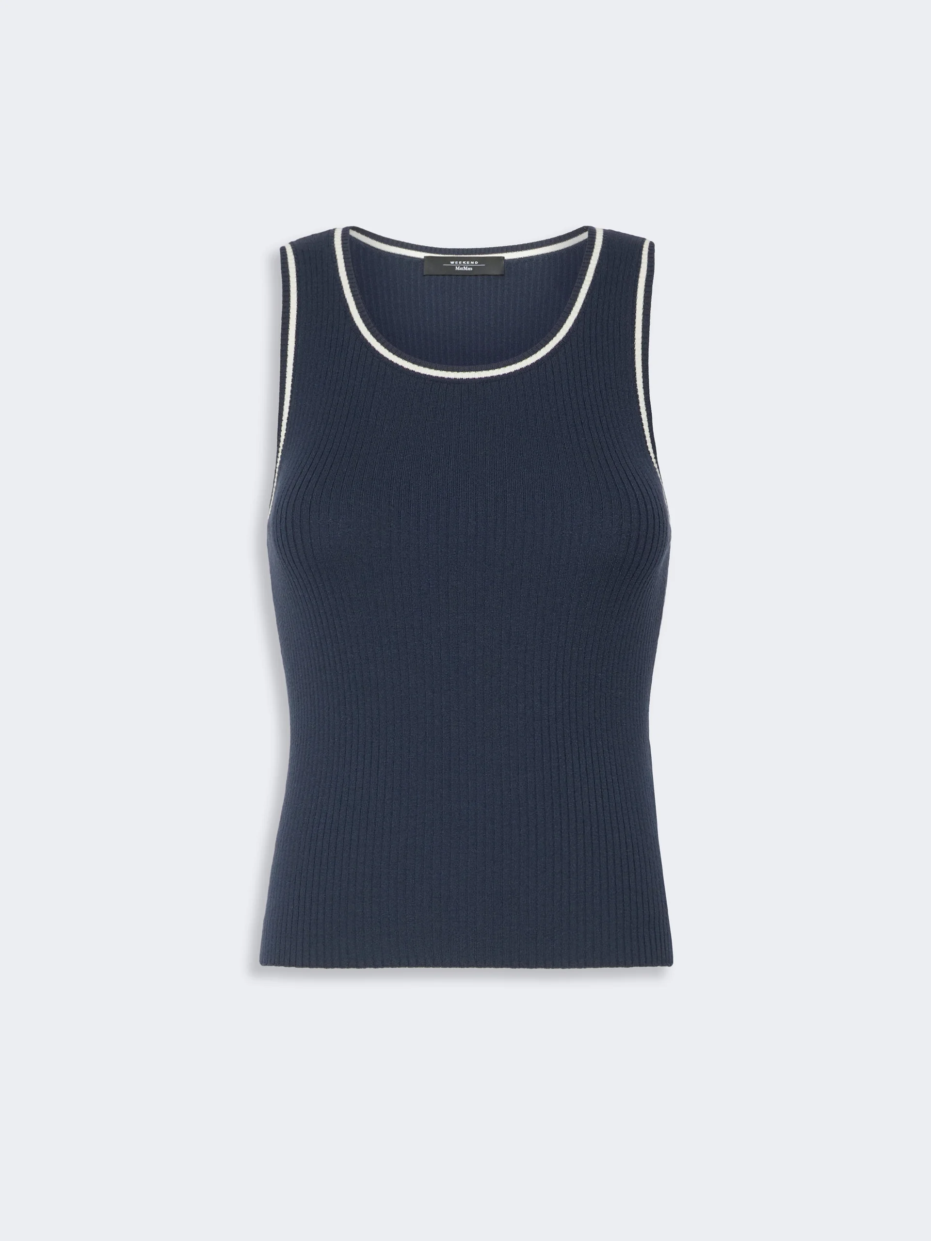TARO Sleeveless stretch viscose sweater - NAVY - 1