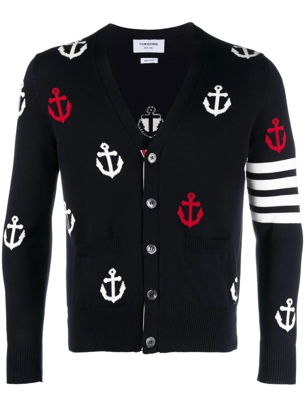 4-Bar anchor print cardigan - 1