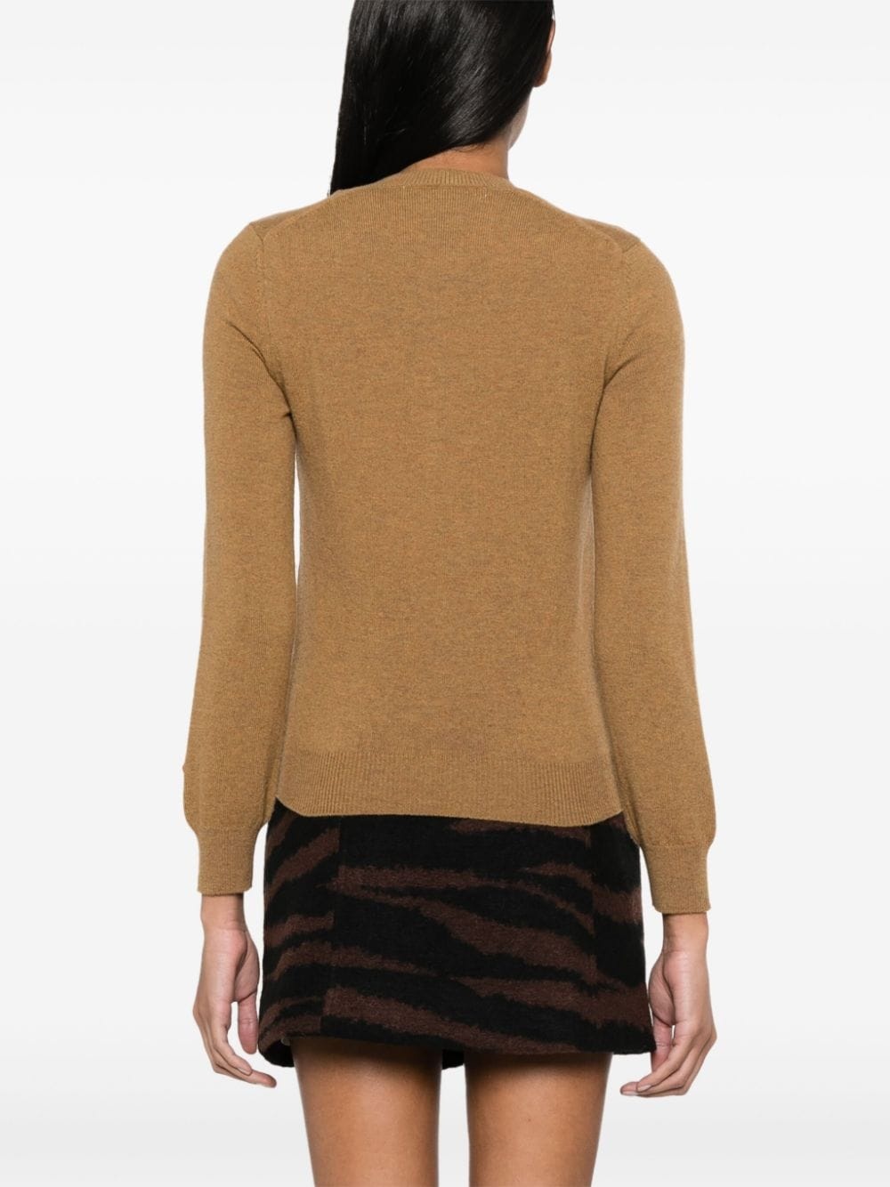 heart logo wool cardigan - 4
