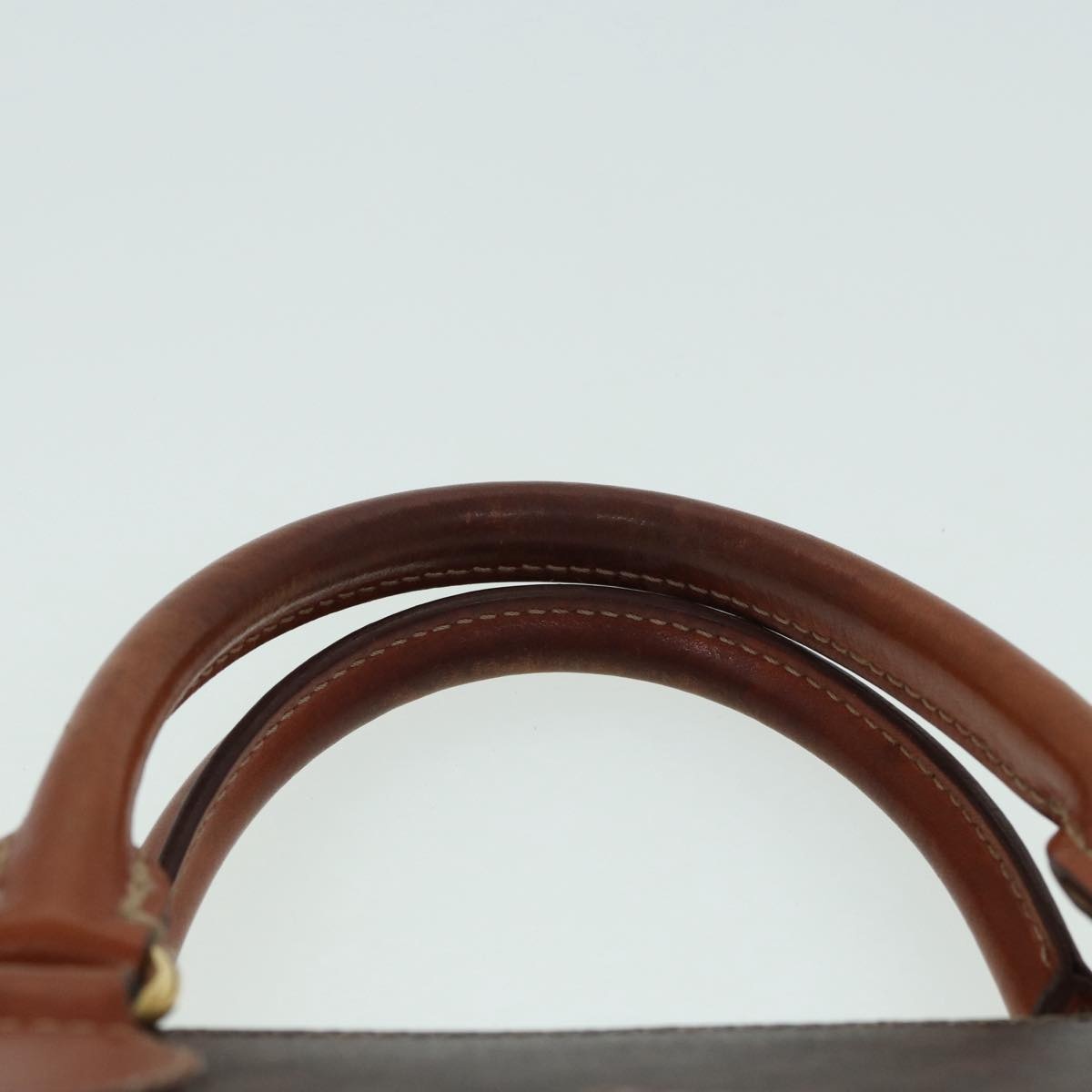 CELINE Macadam Canvas Hand Bag Pvc Leather Brown Gold - 8