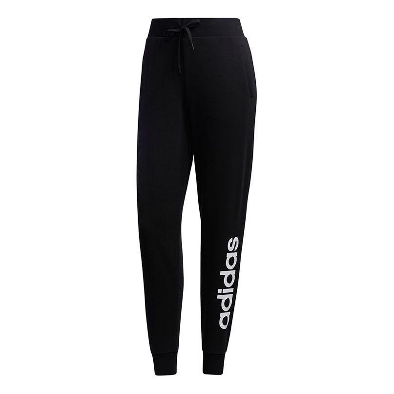 (WMNS) adidas Neo Essential Logo Pants Asia Sizing 'Black White' GJ7917 - 1