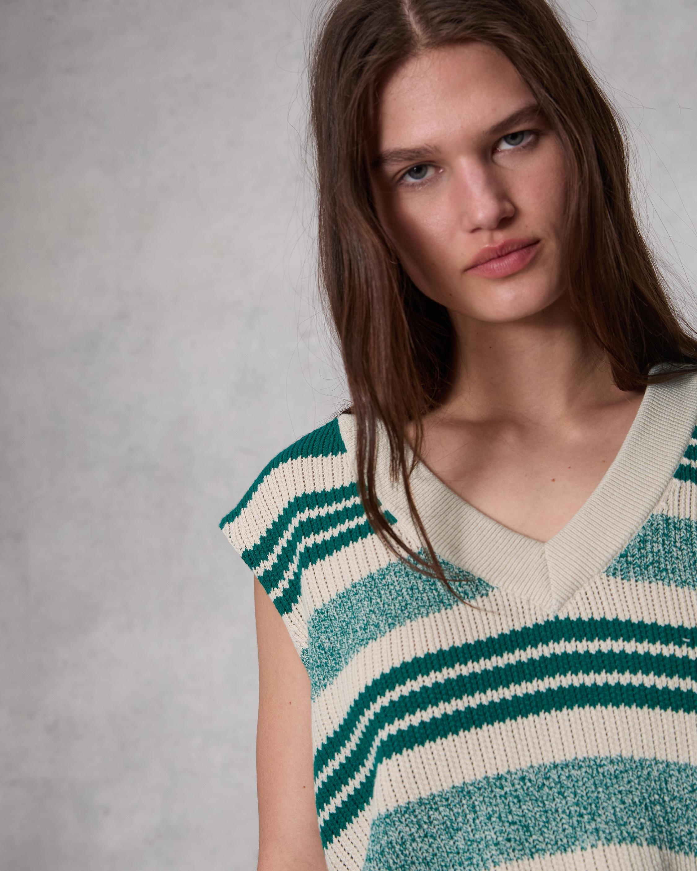 Cyrus Striped Cotton Sweater Vest
Relaxed Fit - 6