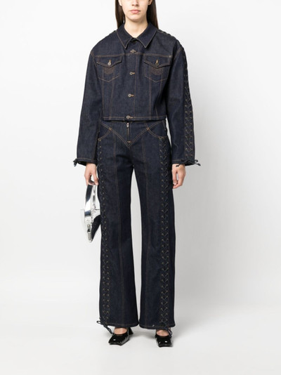 Jean Paul Gaultier lace-up detail denim jacket outlook
