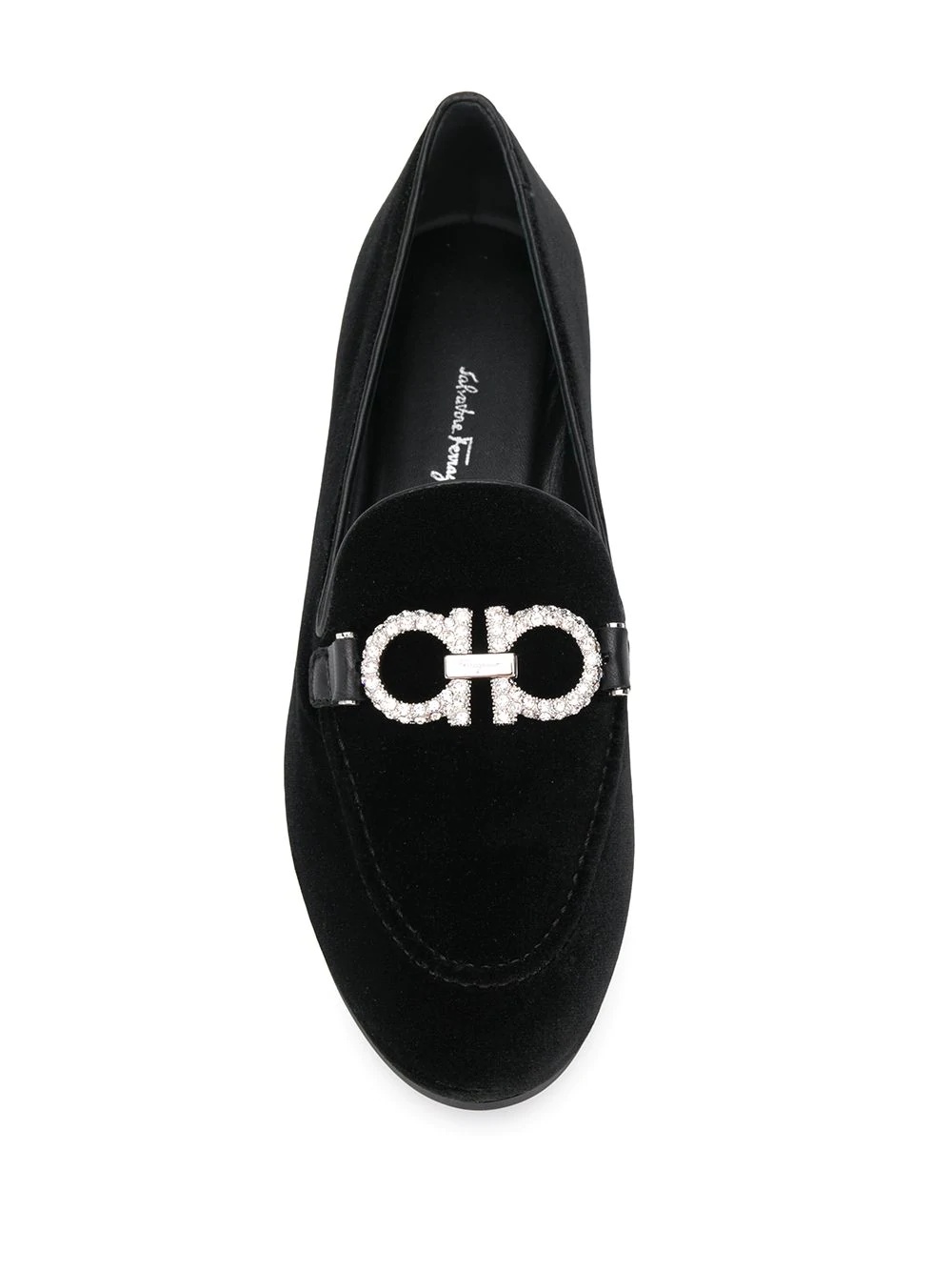 crystal embellished logo loafers - 4