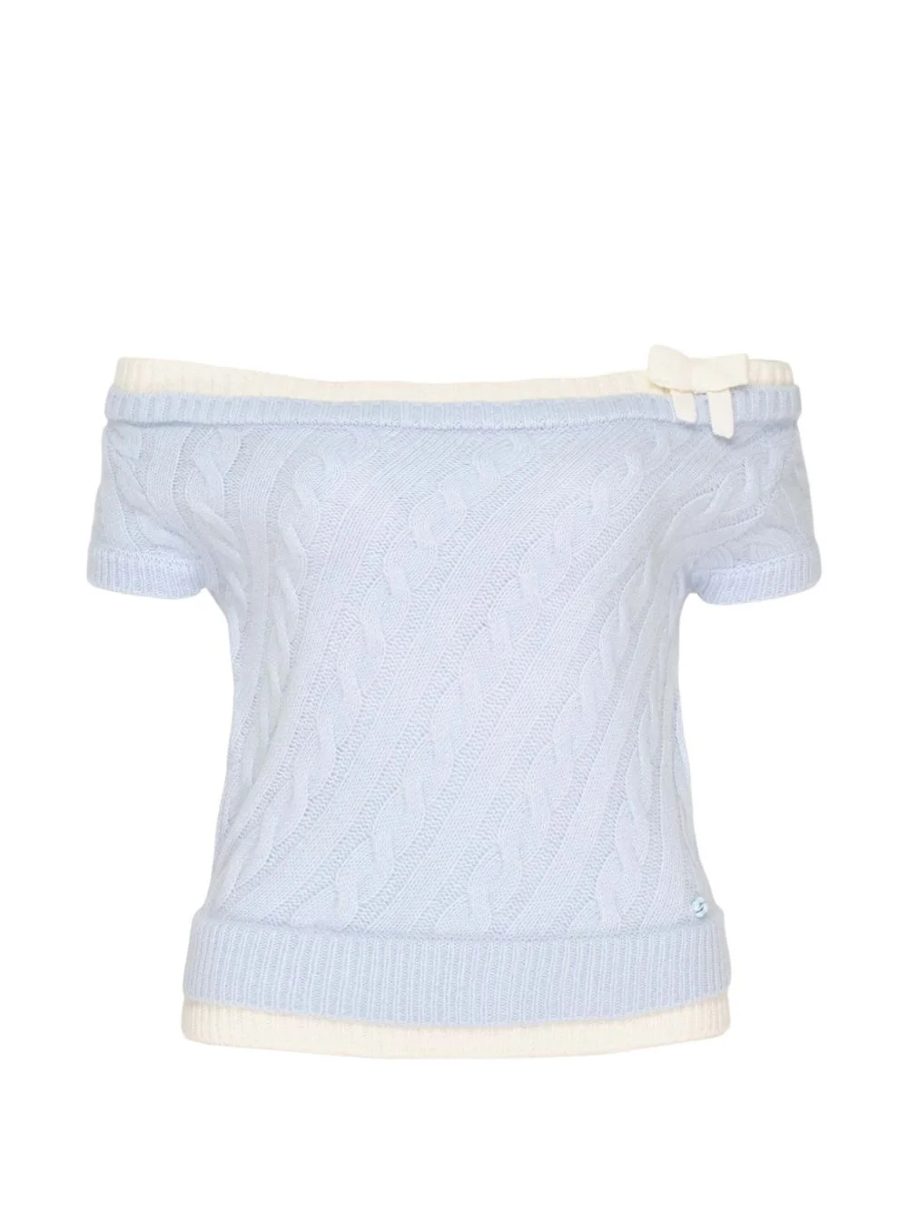 off-shoulder cable-knit top - 1