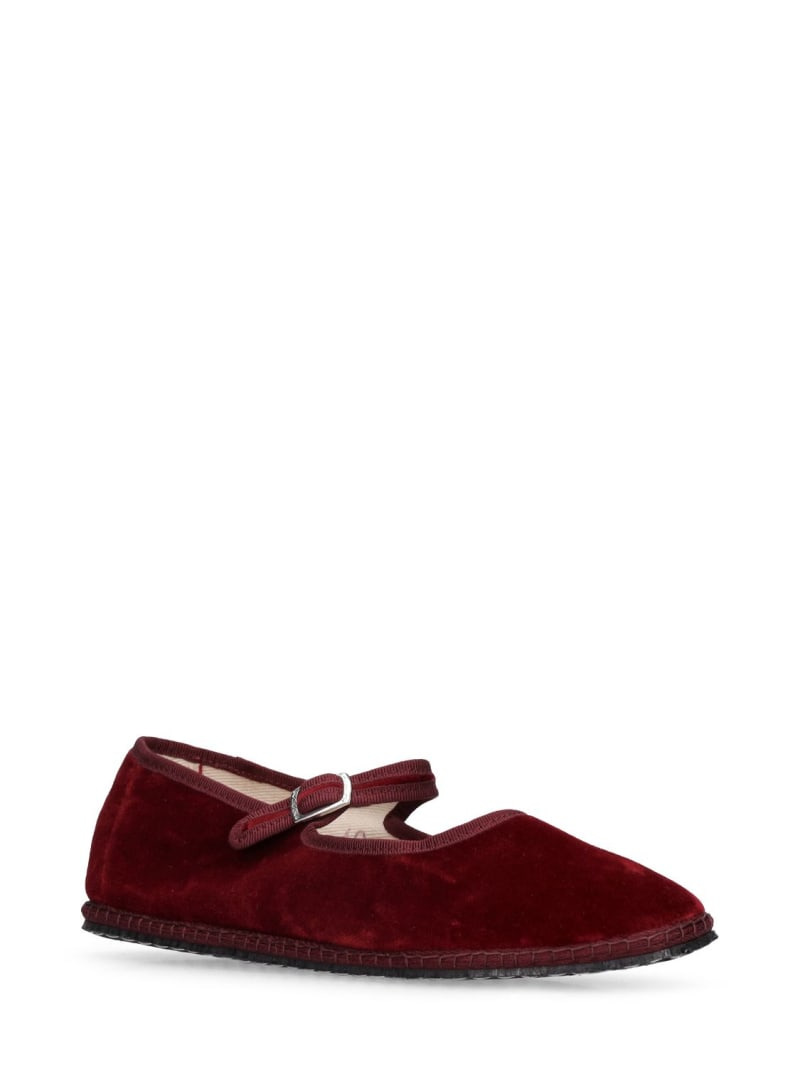 10mm Mary Jane Bordeaux velvet slippers - 3