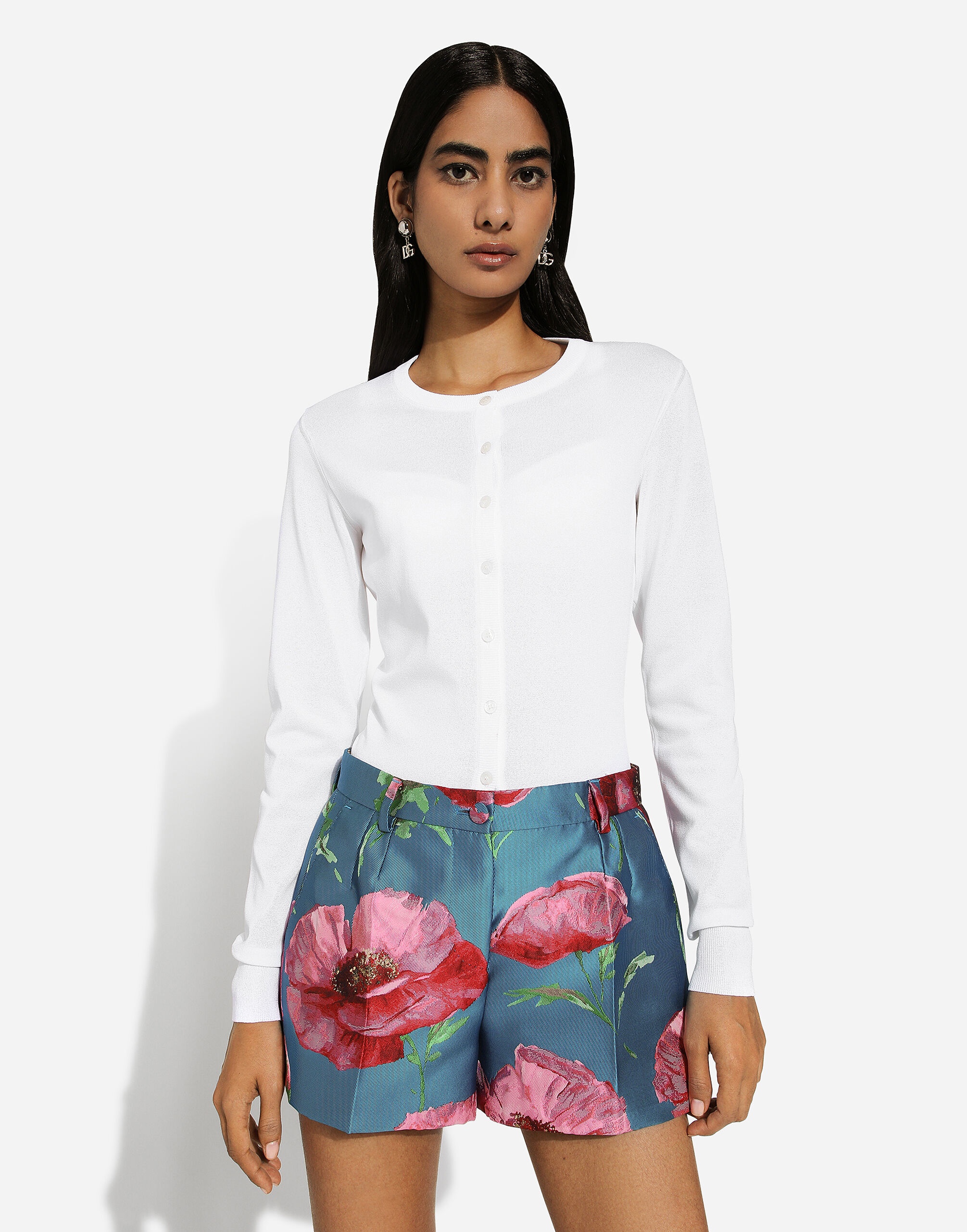 Silk round-neck cardigan - 4
