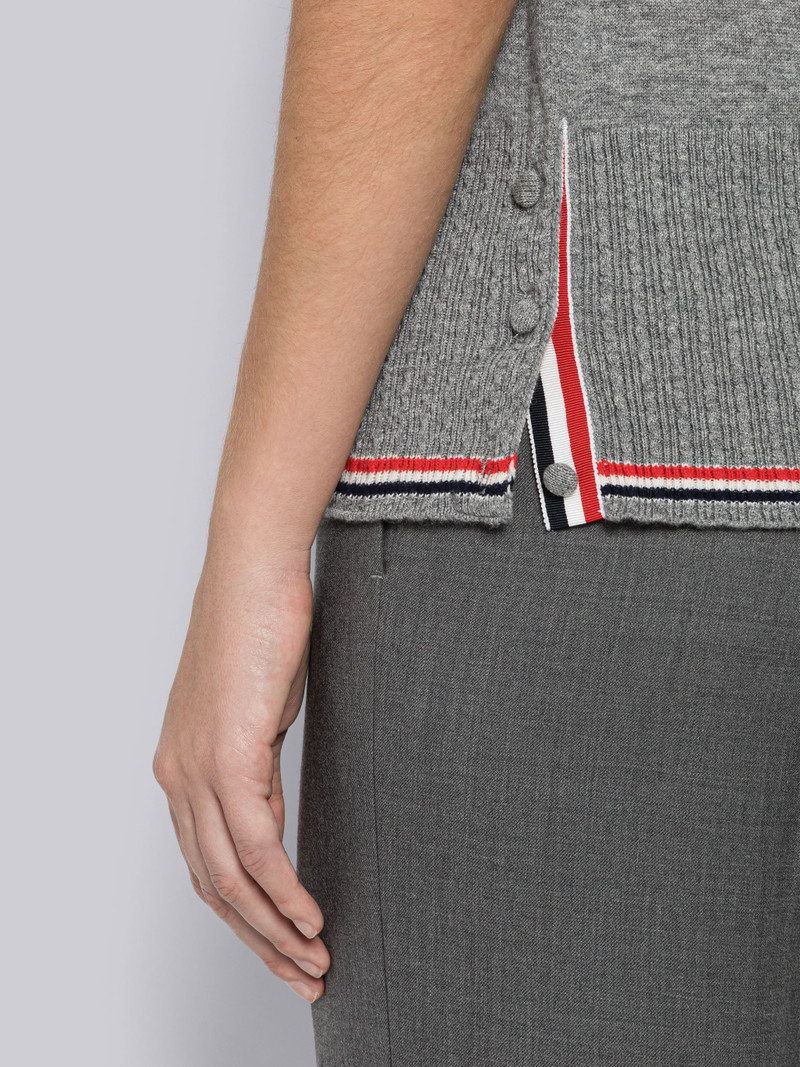 Baby Cable Fine Cashmere Short Sleeve Tipping Turtleneck 6