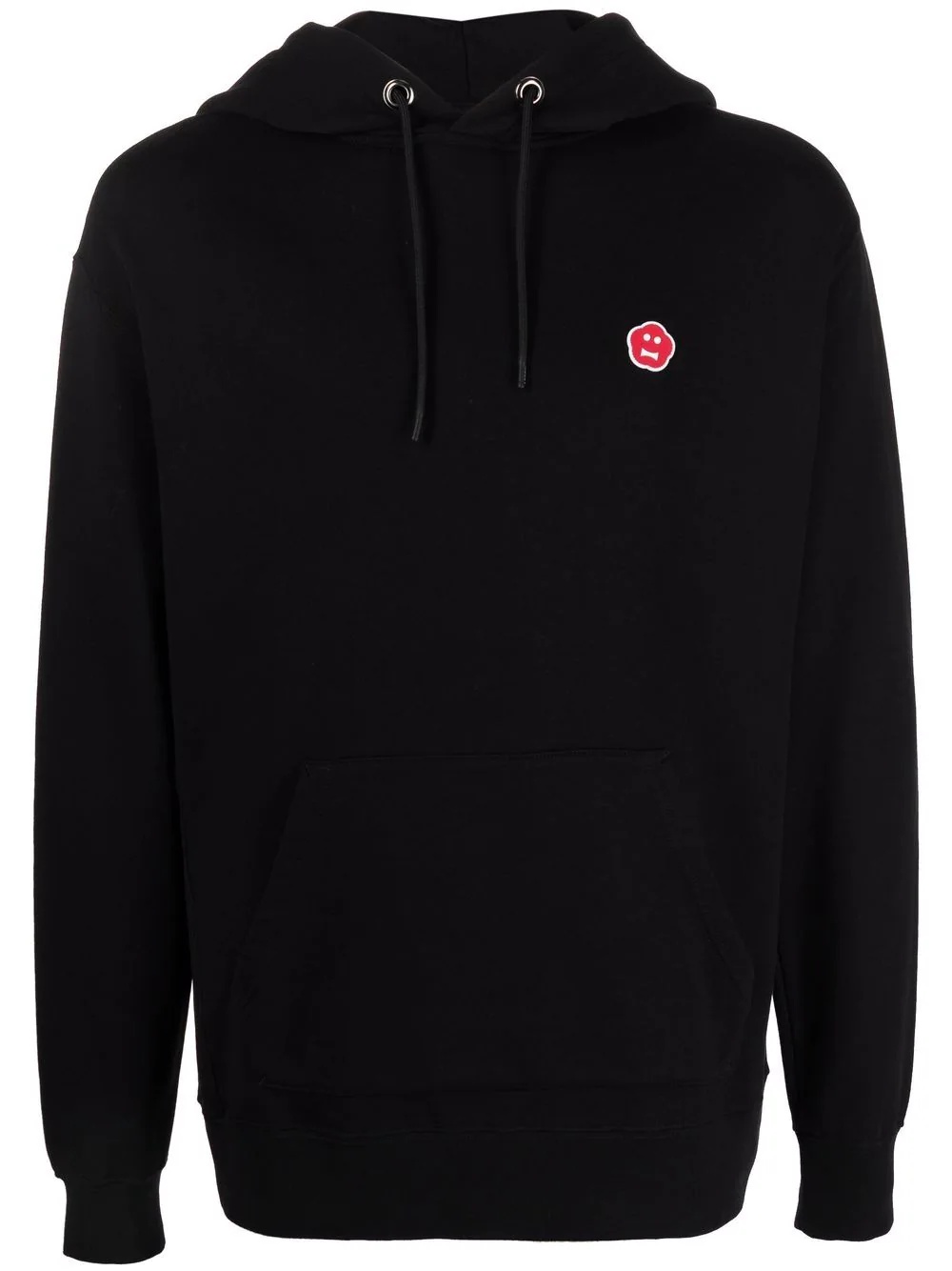 logo-patch cotton hoodie - 1