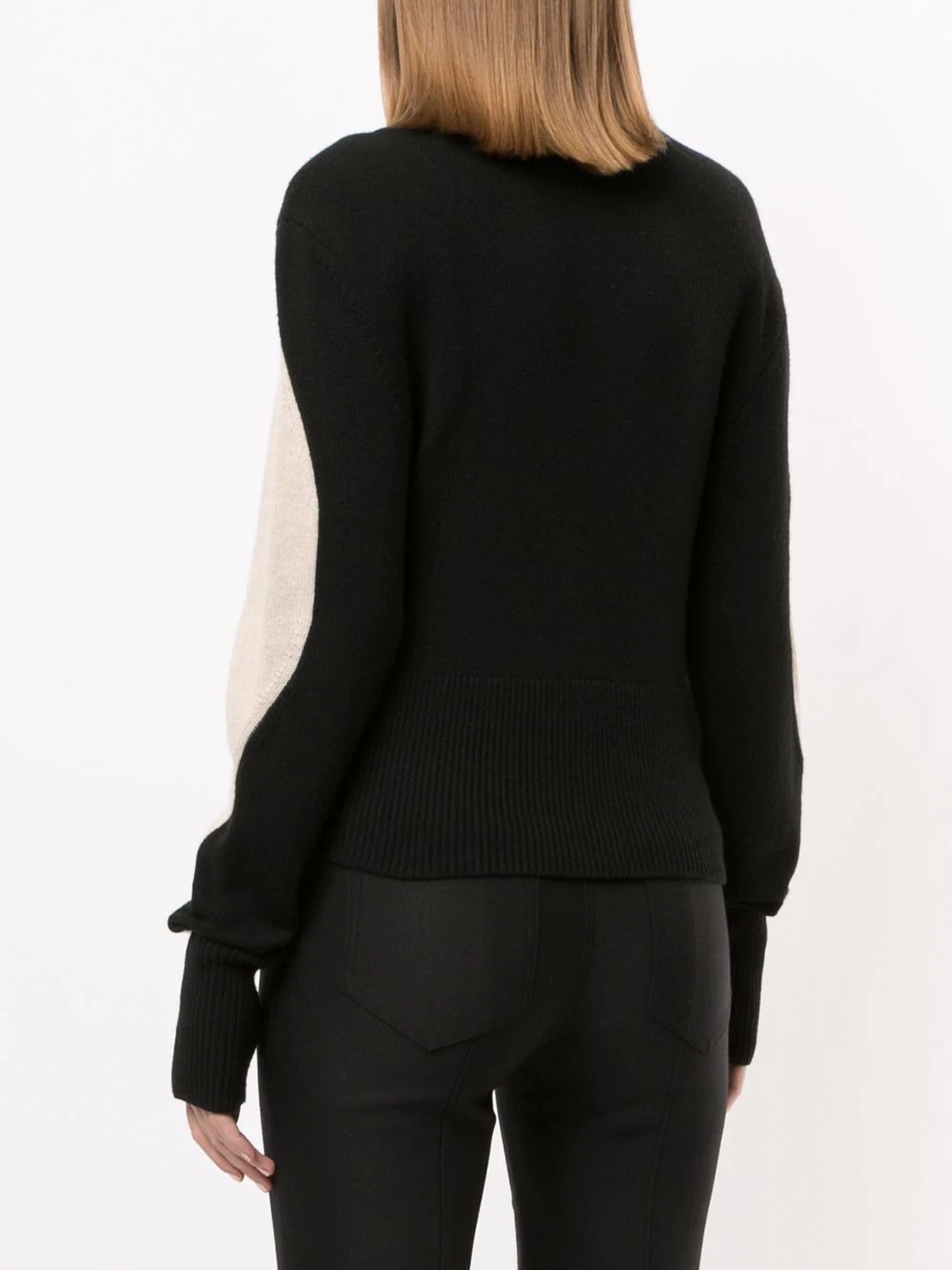 two-tone high neck jumper - 4