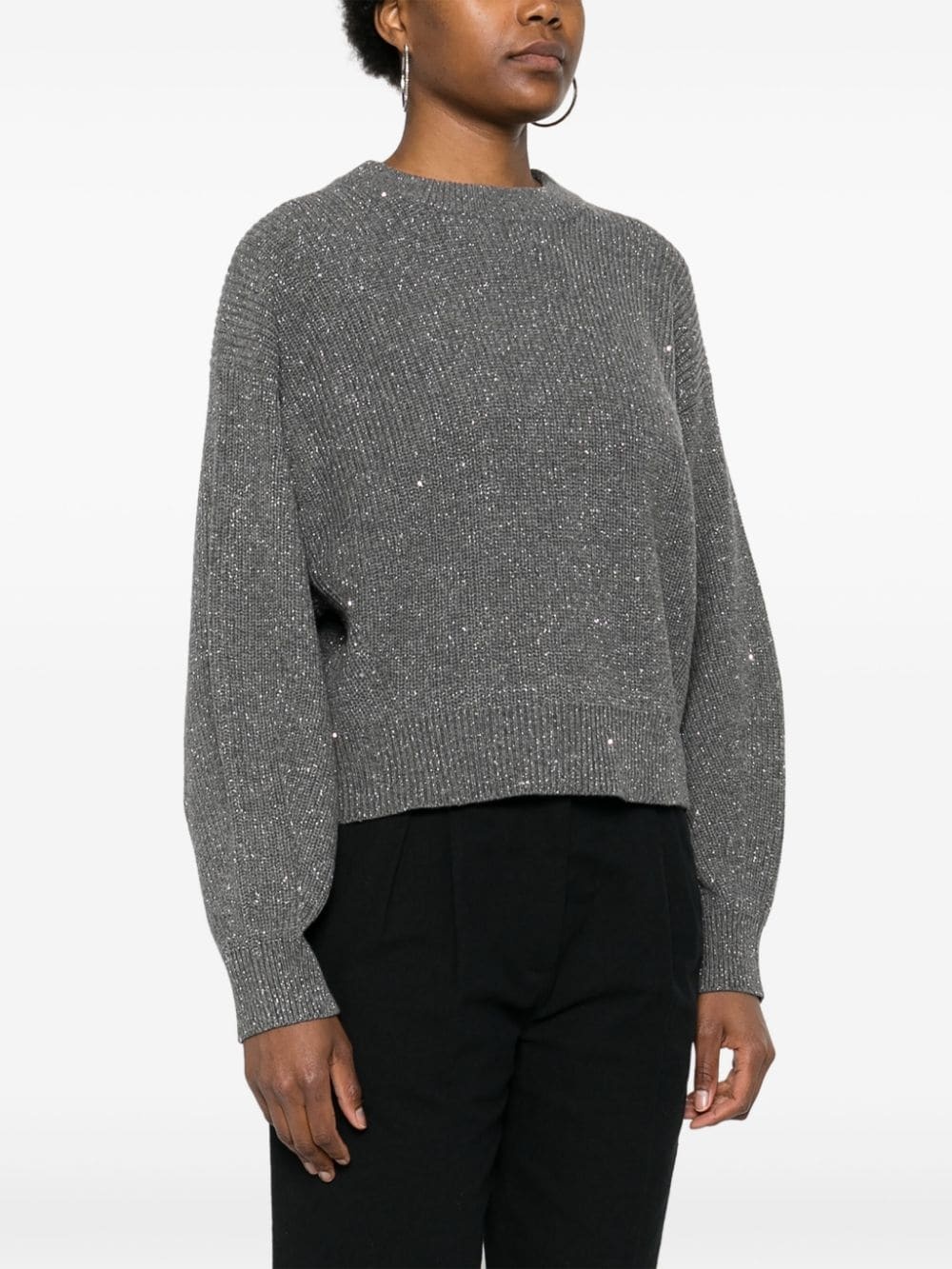 metallic sequin-embellished jumper - 3