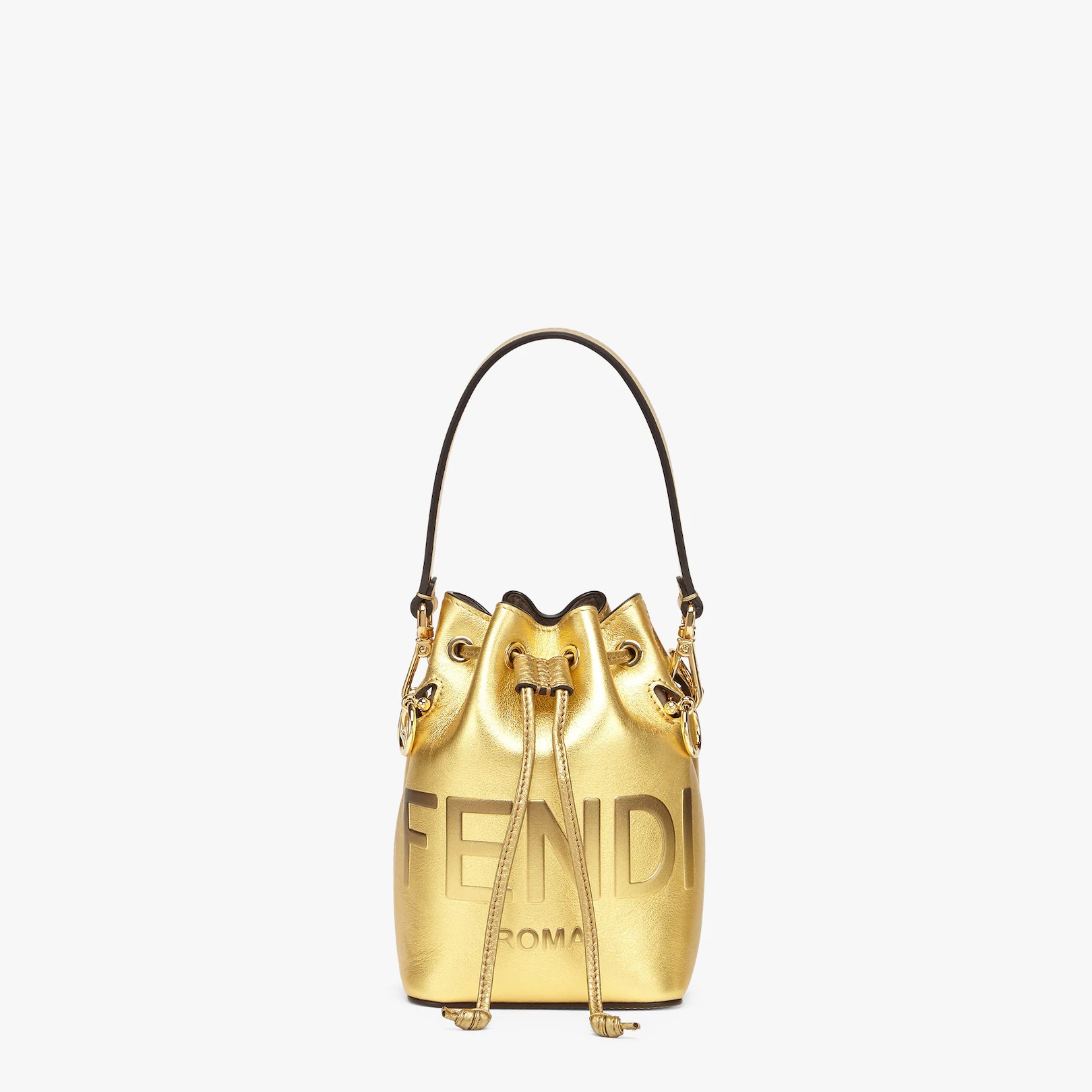 Gold laminated leather mini bag - 1