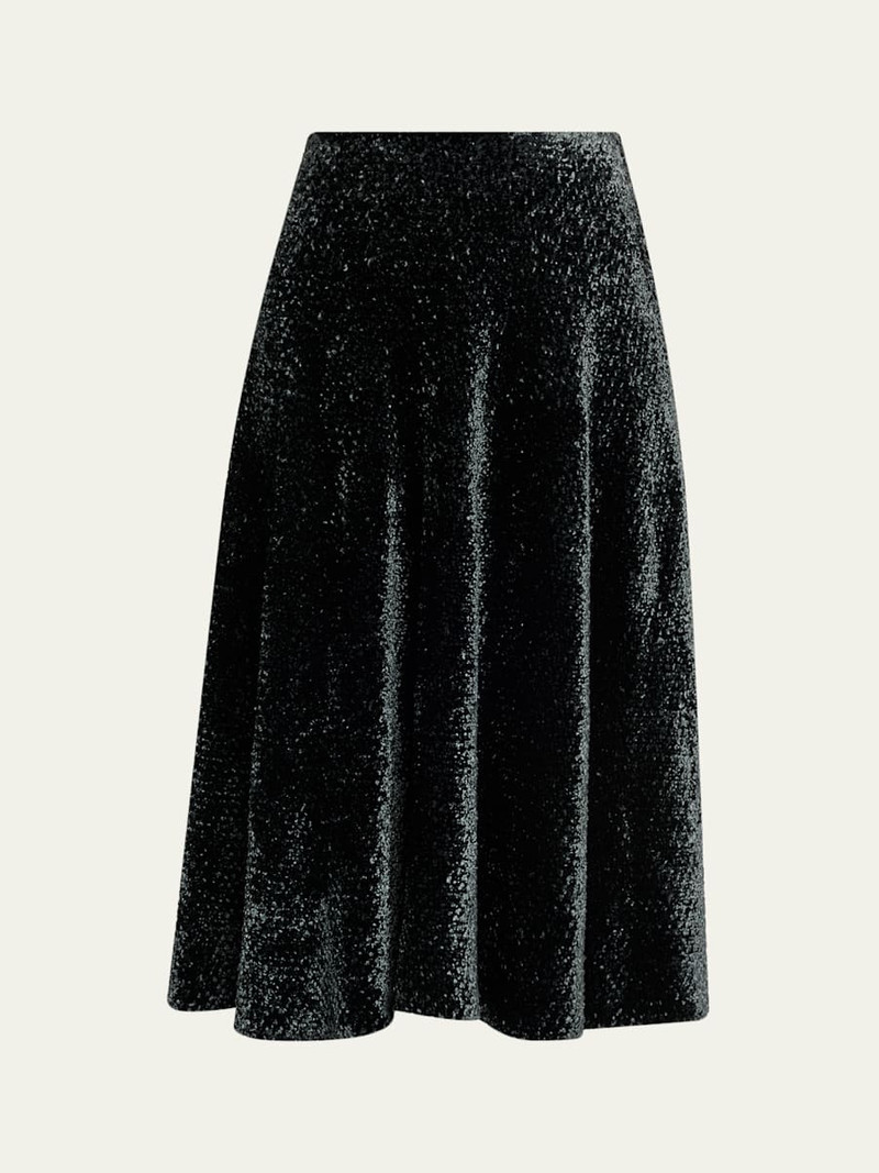Velvet A-Line Midi Skirt 1