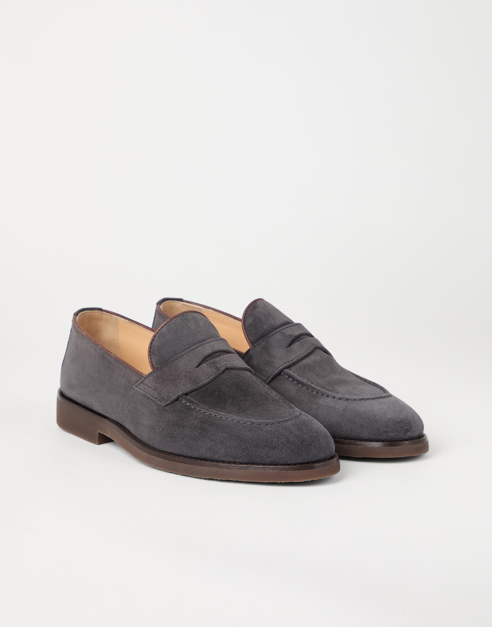 Washed suede penny loafers - 1