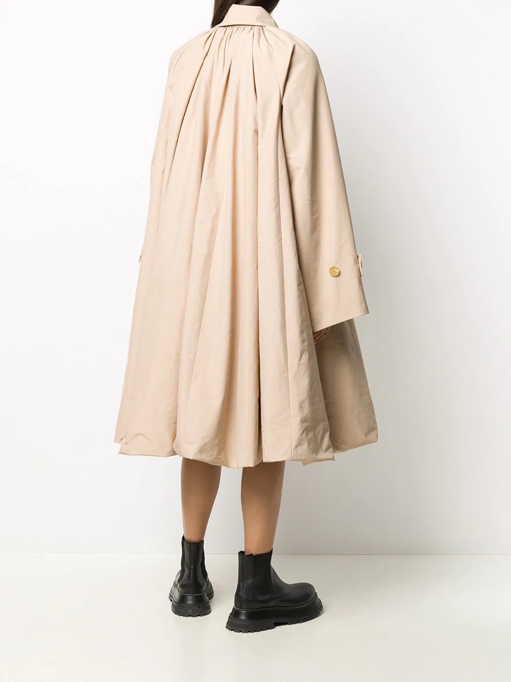 oversized pleated coat - 4