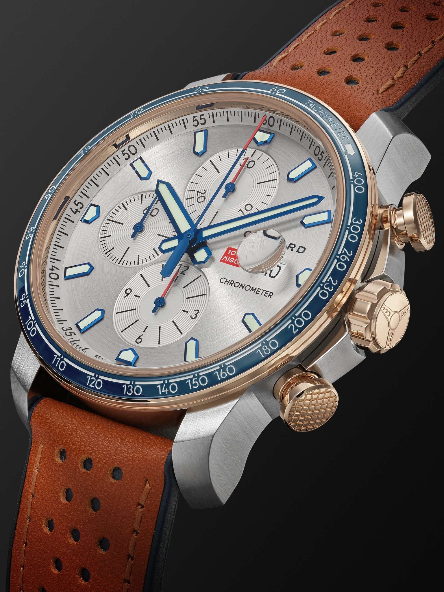 Mille Miglia GTS Limited-Edition Automatic Chronograph 44mm Stainless Steel and Leather Watch, Ref.  - 3