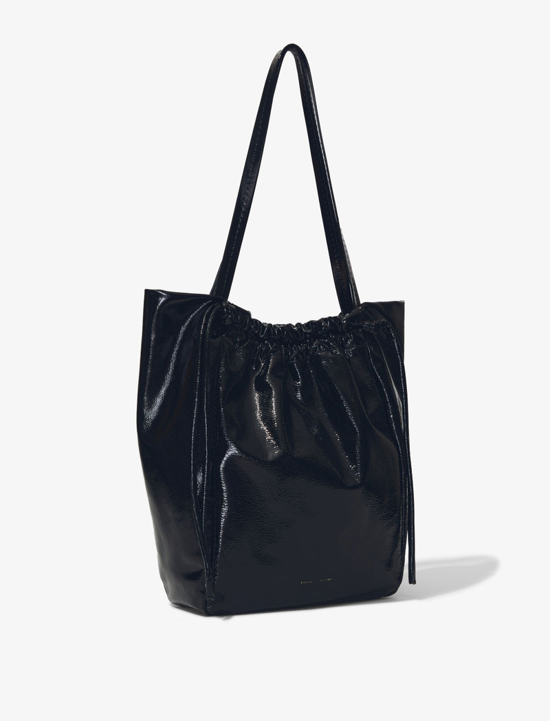 Crinkled Patent Drawstring Tote 2