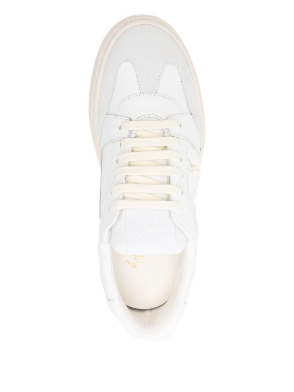 leather panelled sneakers - 4