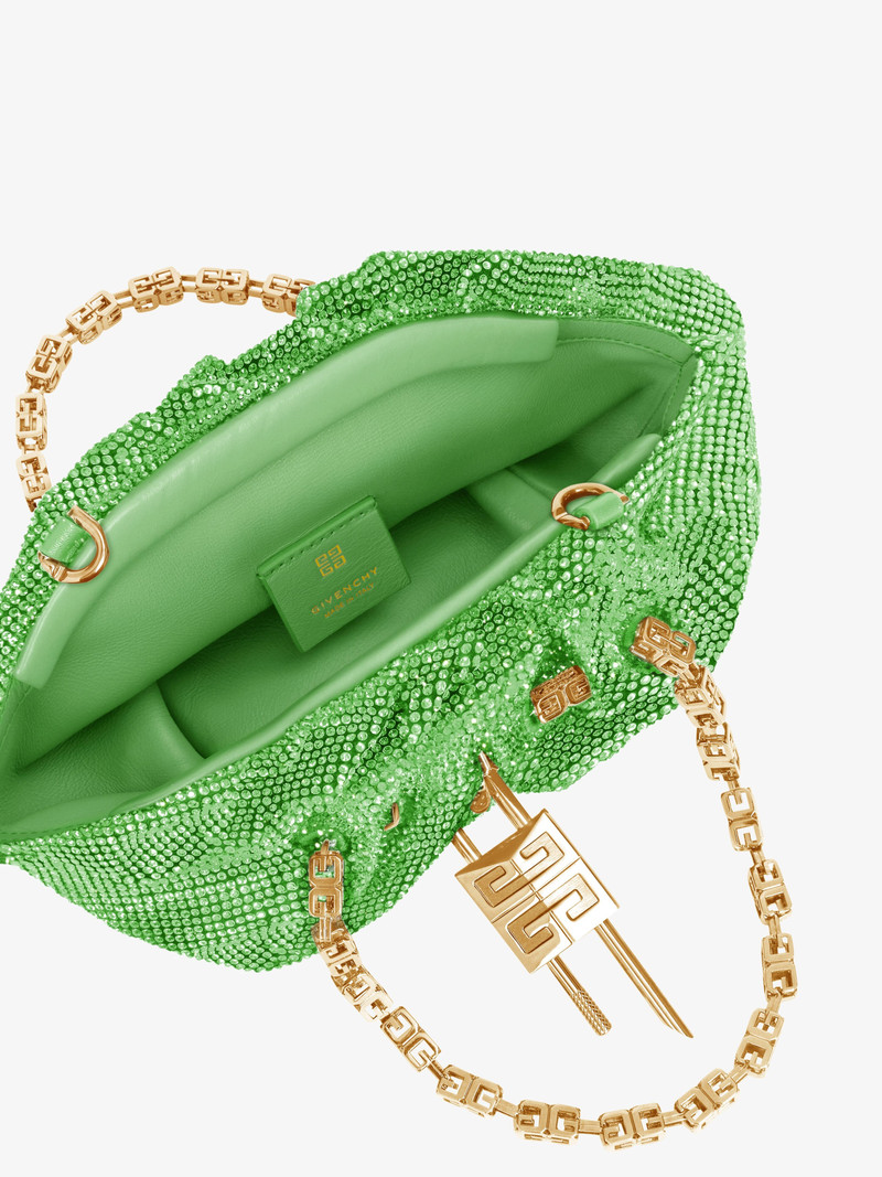 MINI KENNY BAG IN SATIN WITH STRASS 6