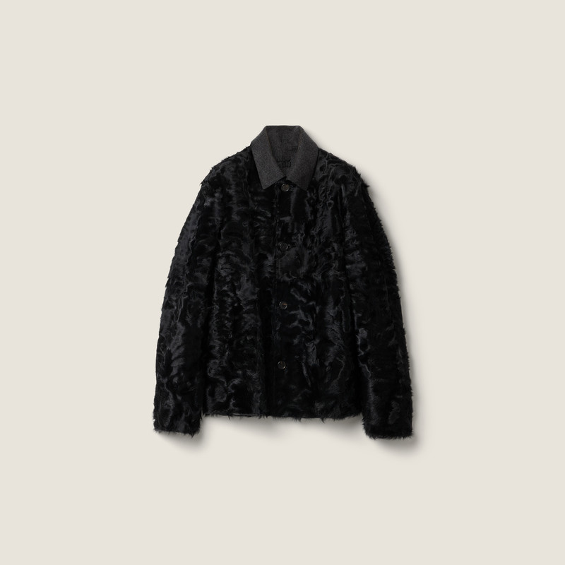 Reversible single-breasted wool and Chekiang fur coat 1
