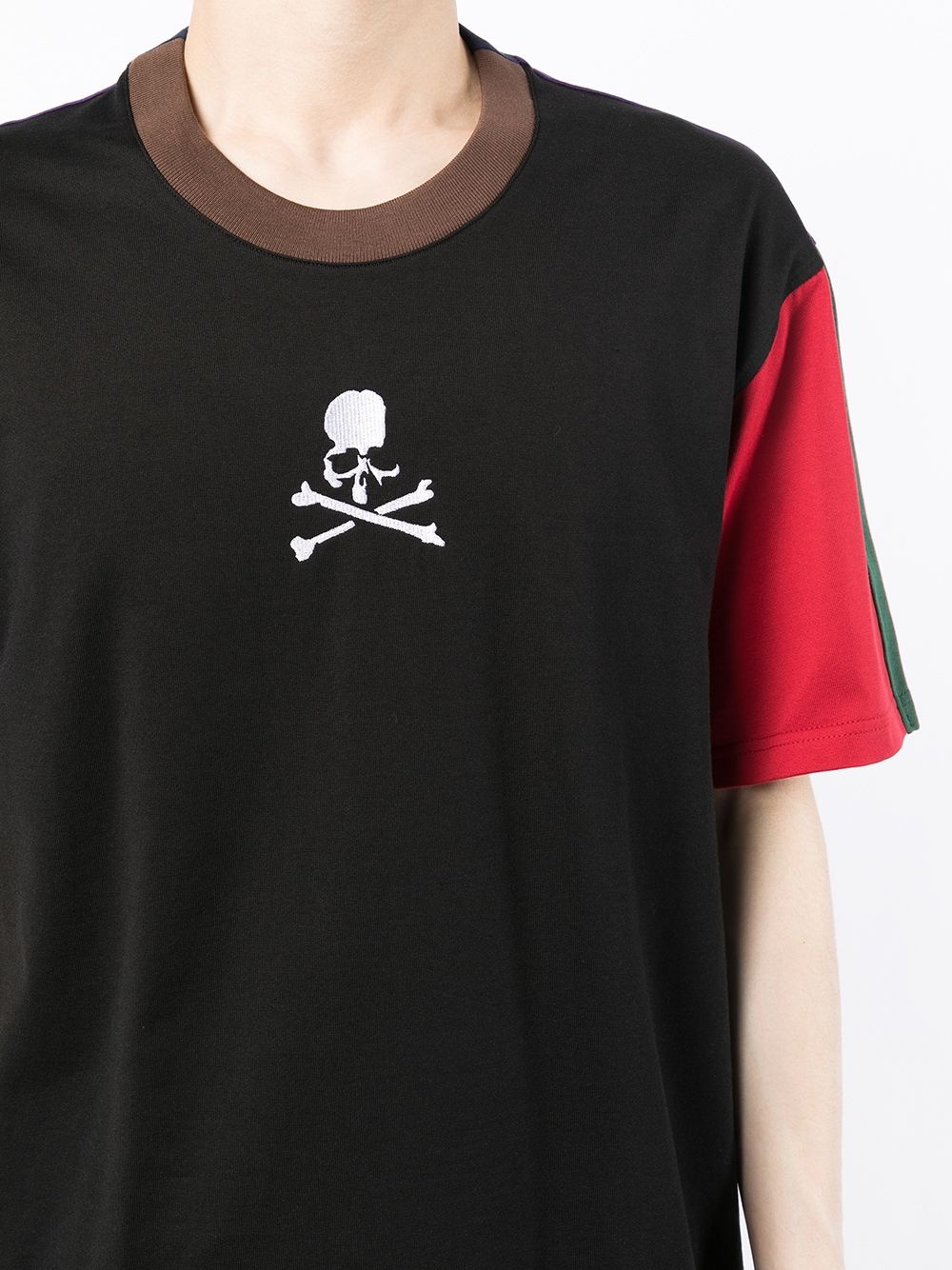 skull-print colourblock T-shirt - 5