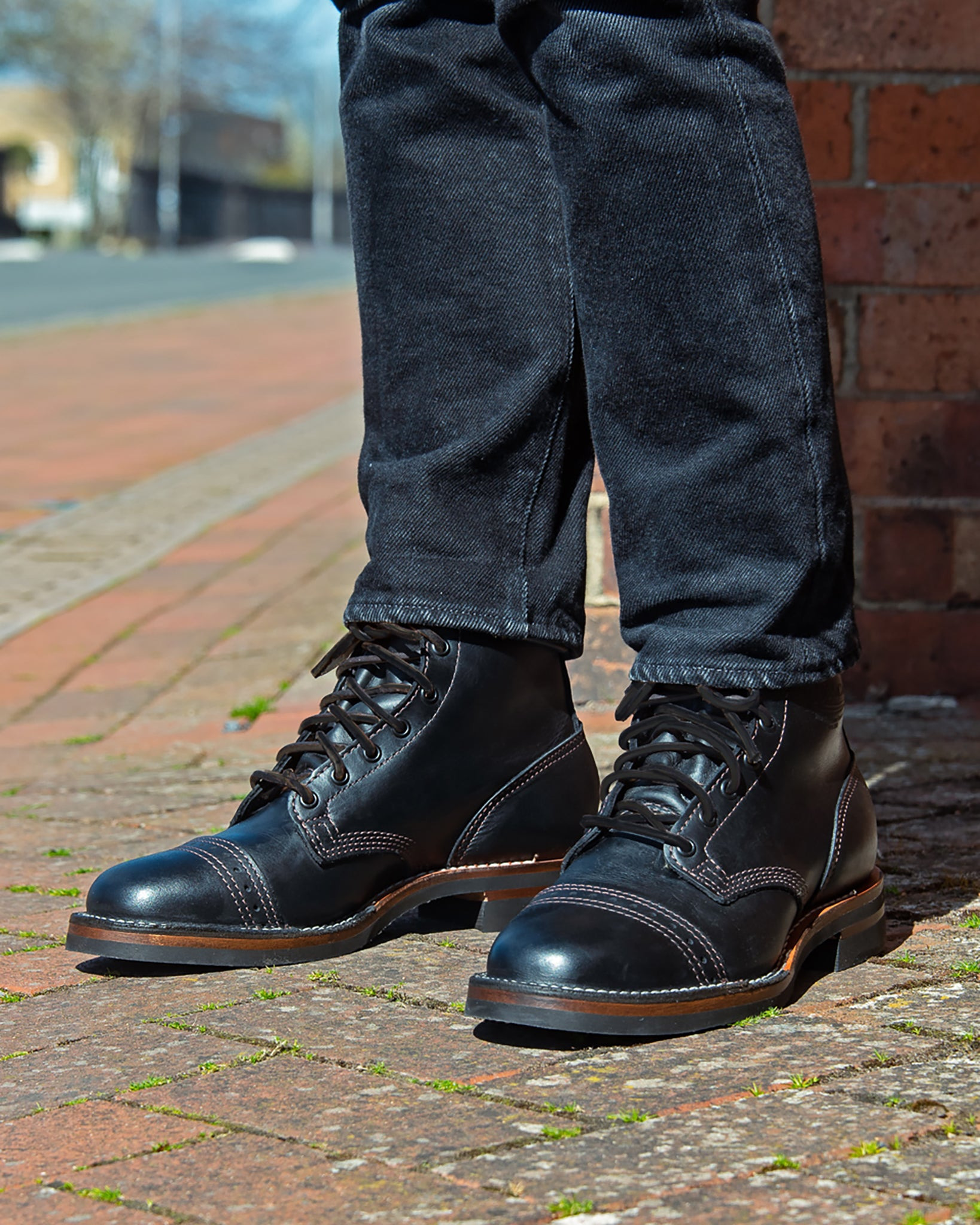 IHWE-GLMN-BLK Iron Heart Int'l x Wesco® - 7" Domain Toe Cap Boot - Black Tie. The "Guildsman" - 2