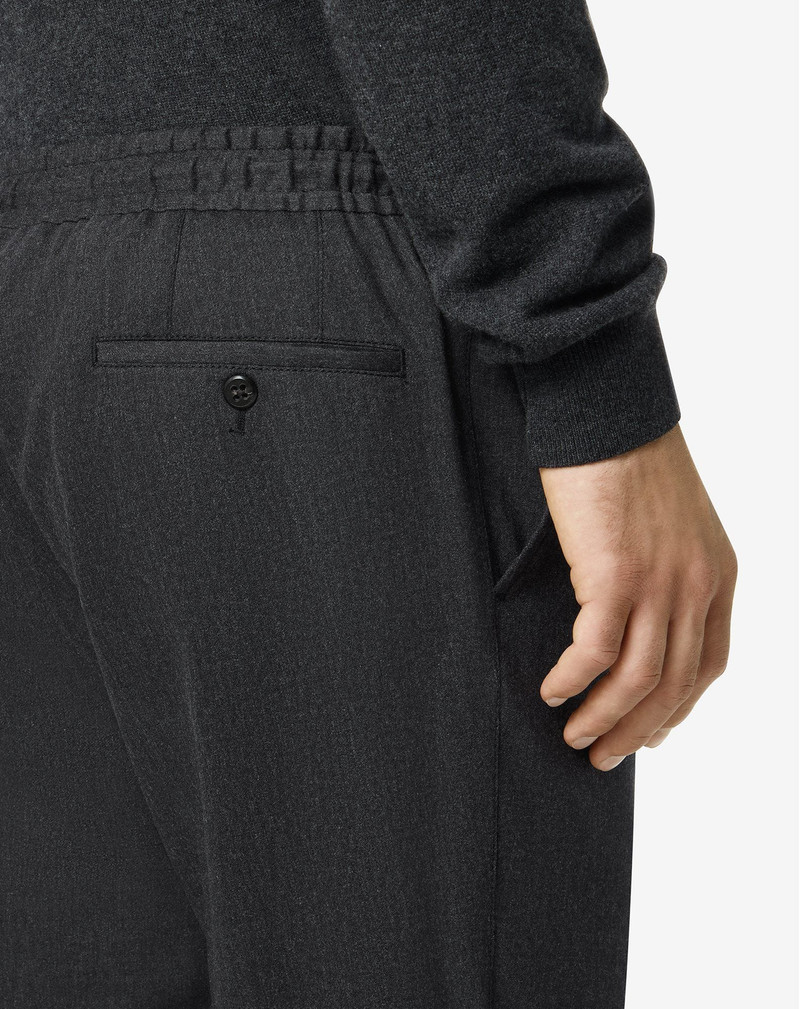 Anthracite grey wool and cashmere flannel trousers 5