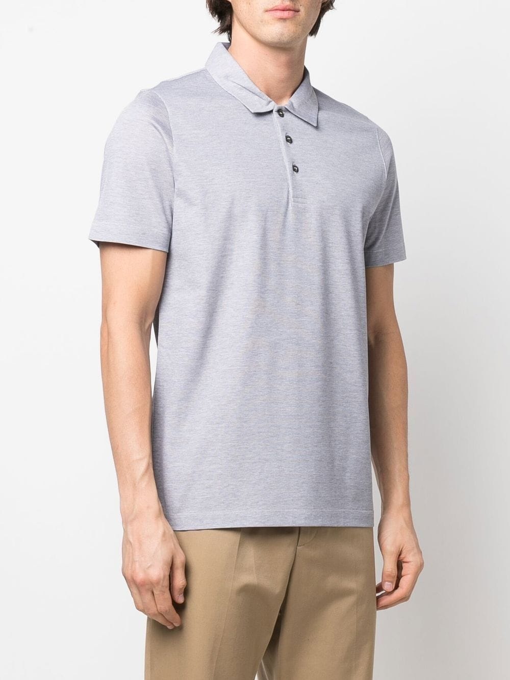 textured cotton polo shirt - 3