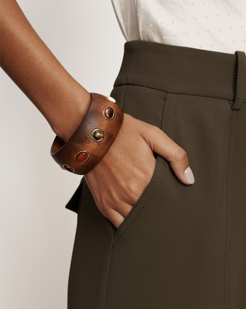 VERONICA BEARD WOOD EMBELLISHED BANGLE outlook