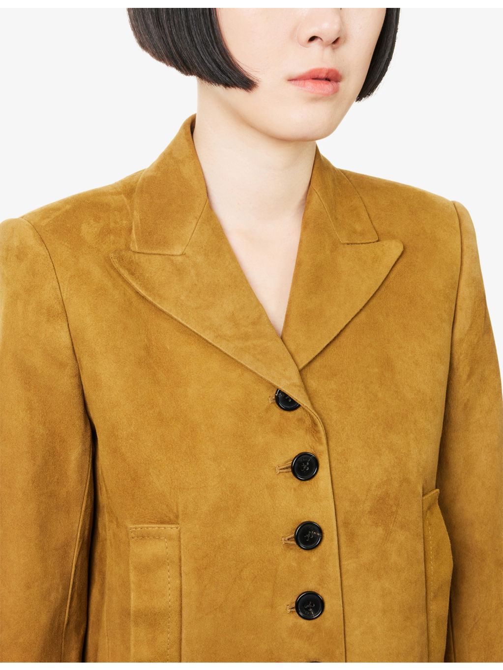 Saraphina Peak-Lapels Suede Jacket - 5