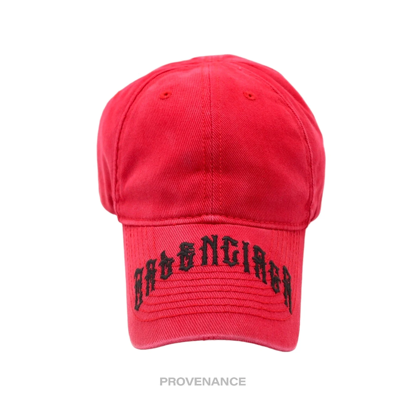 Balenciaga Tattoo Embroidered Logo Cap - Red - 1
