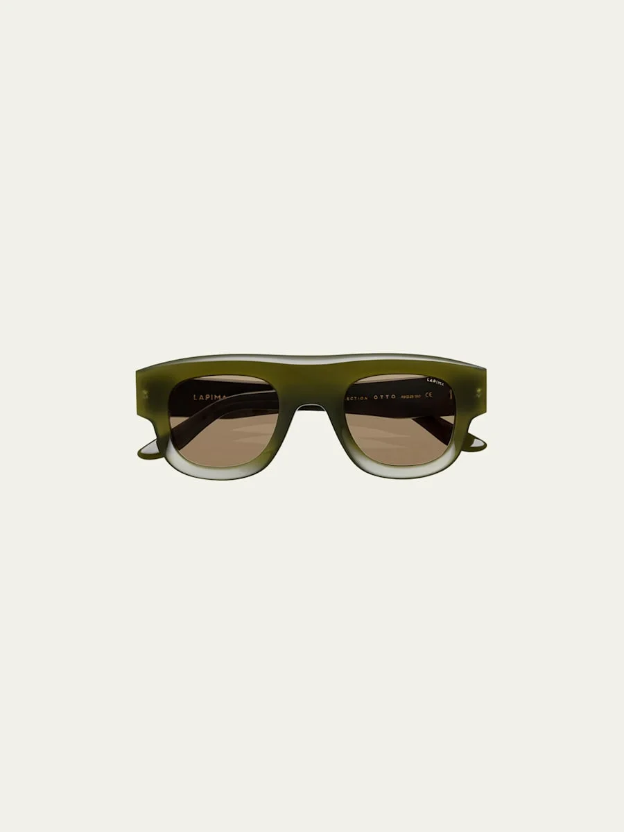 Otto Olive Acetate Rectangle Sunglasses - 1