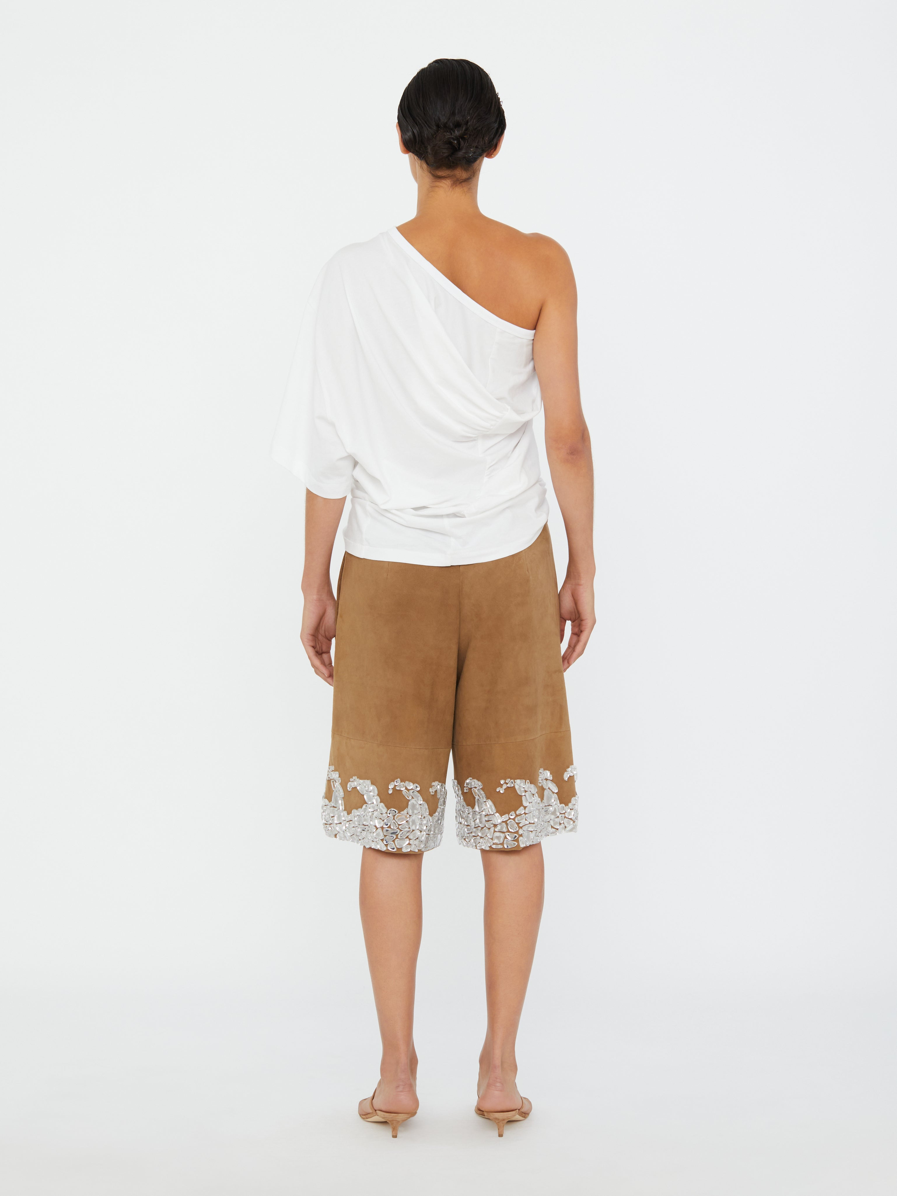 One Shoulder Draped Tee - 4