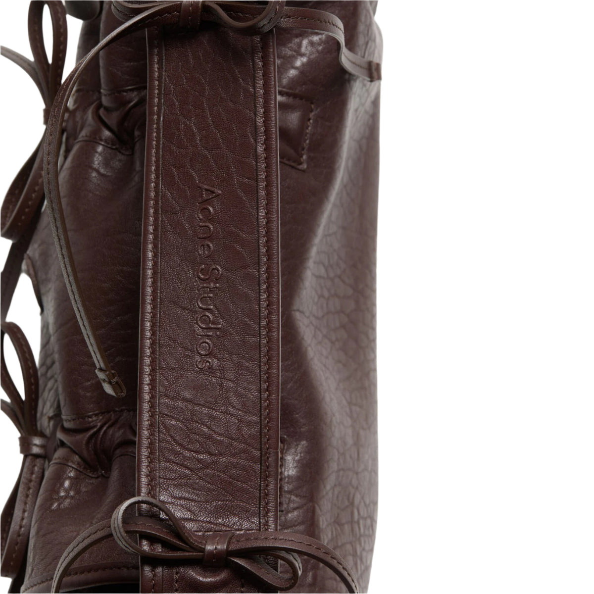 MULTIPOCKET GRAINED LEATHER BAG (CHOCOLATE BROWN) - 4