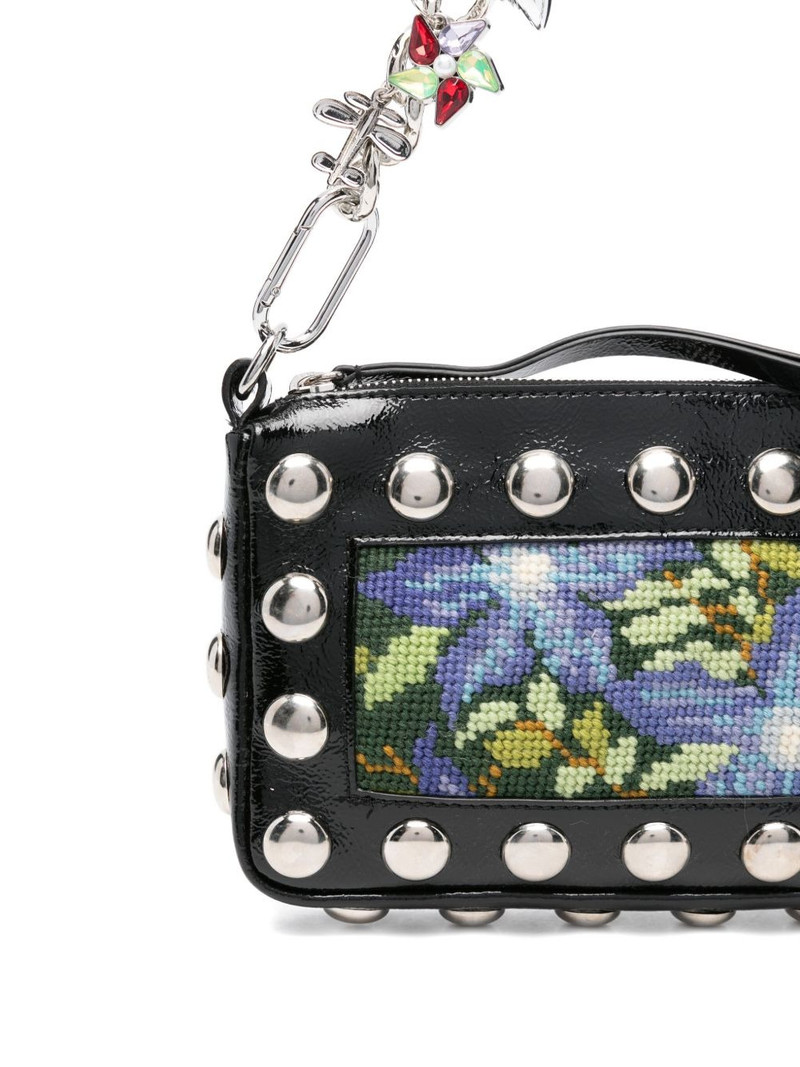 Fillie floral-needlepoint studded shoulder bag 3
