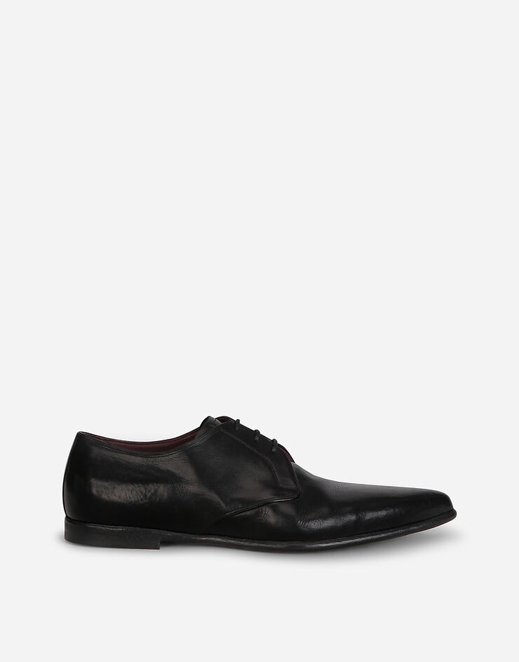 Vintage-effect calfskin derby shoes - 1