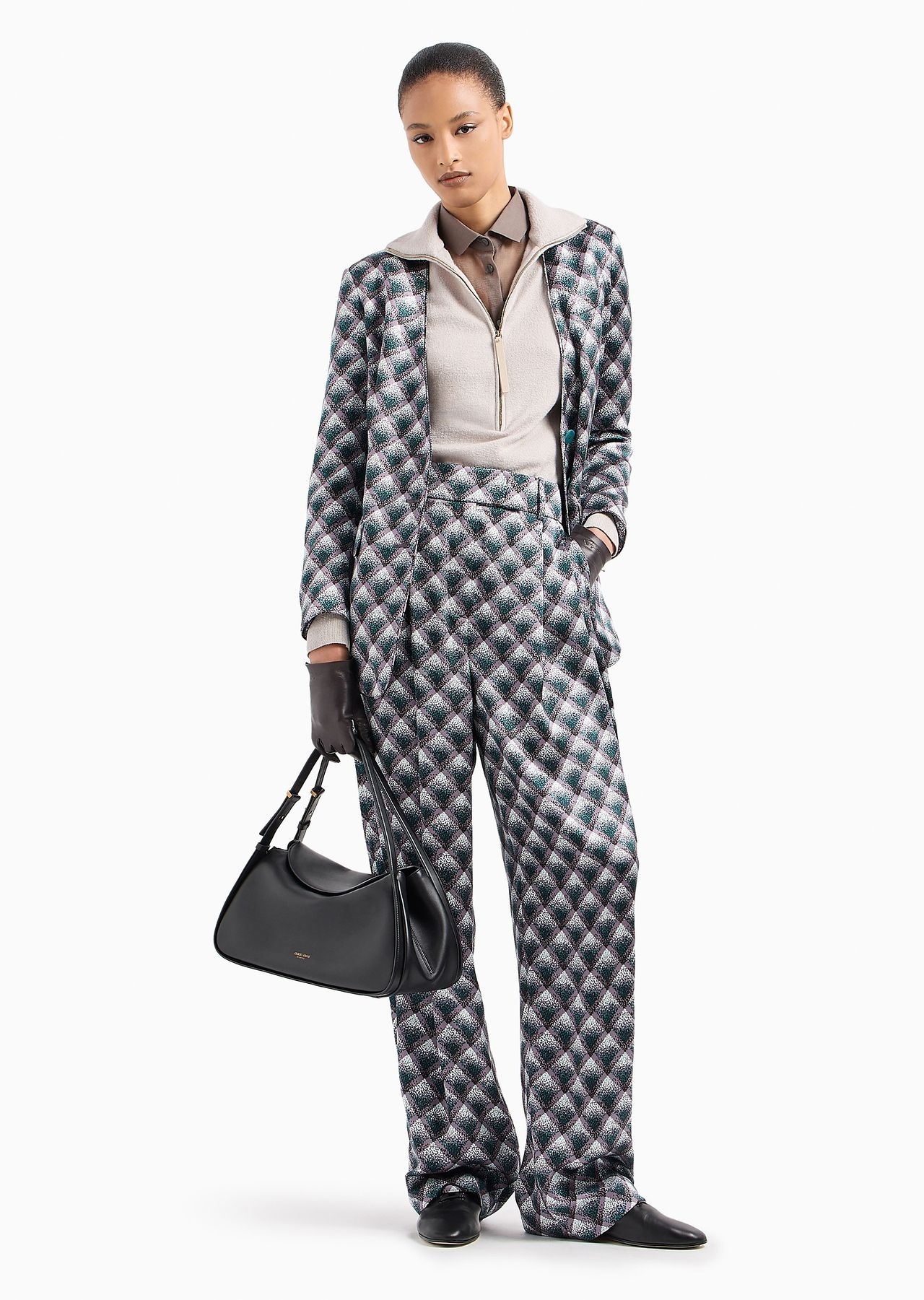 Gradient printed silk faille trousers - 4