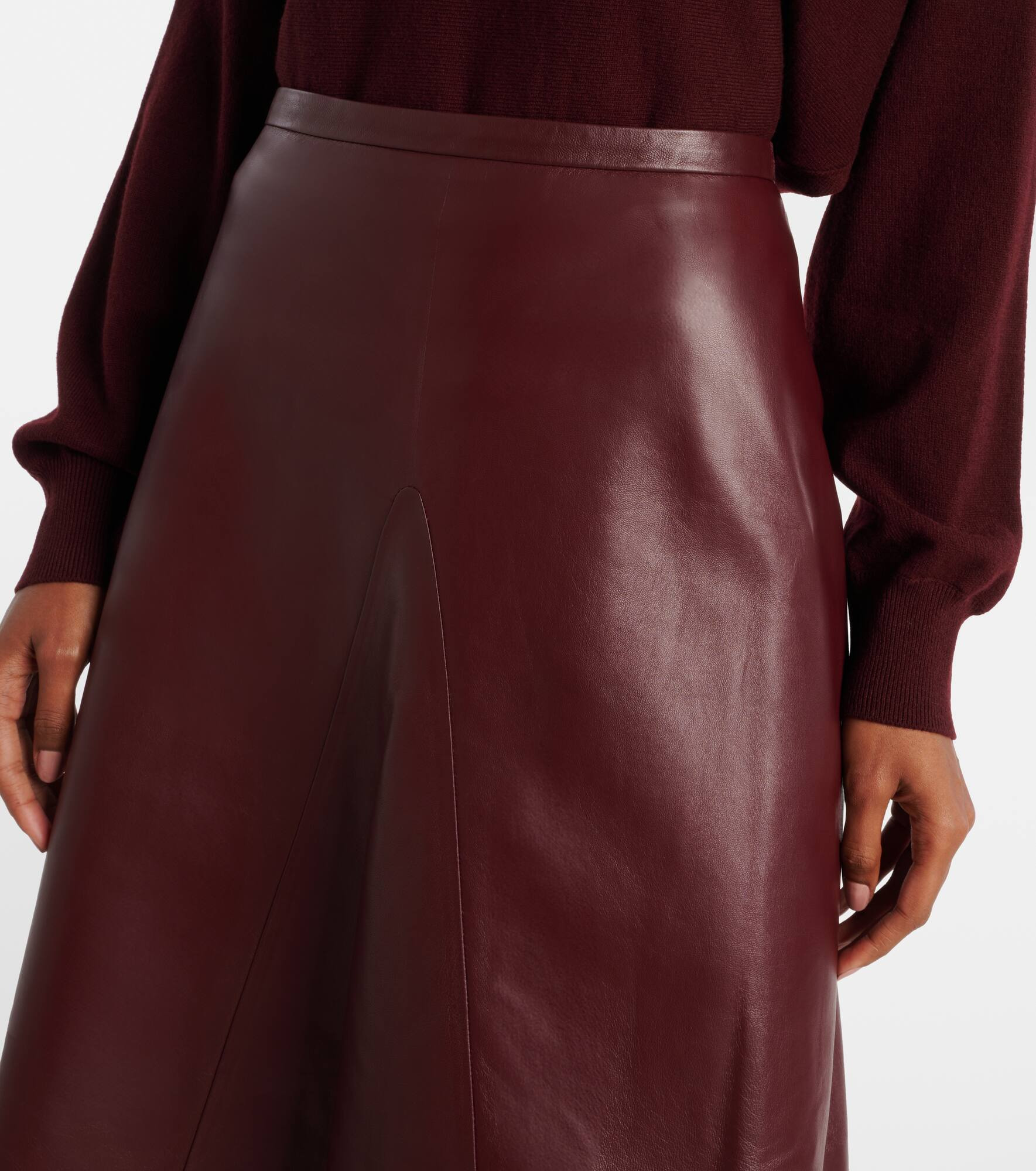 Leather midi skirt - 4