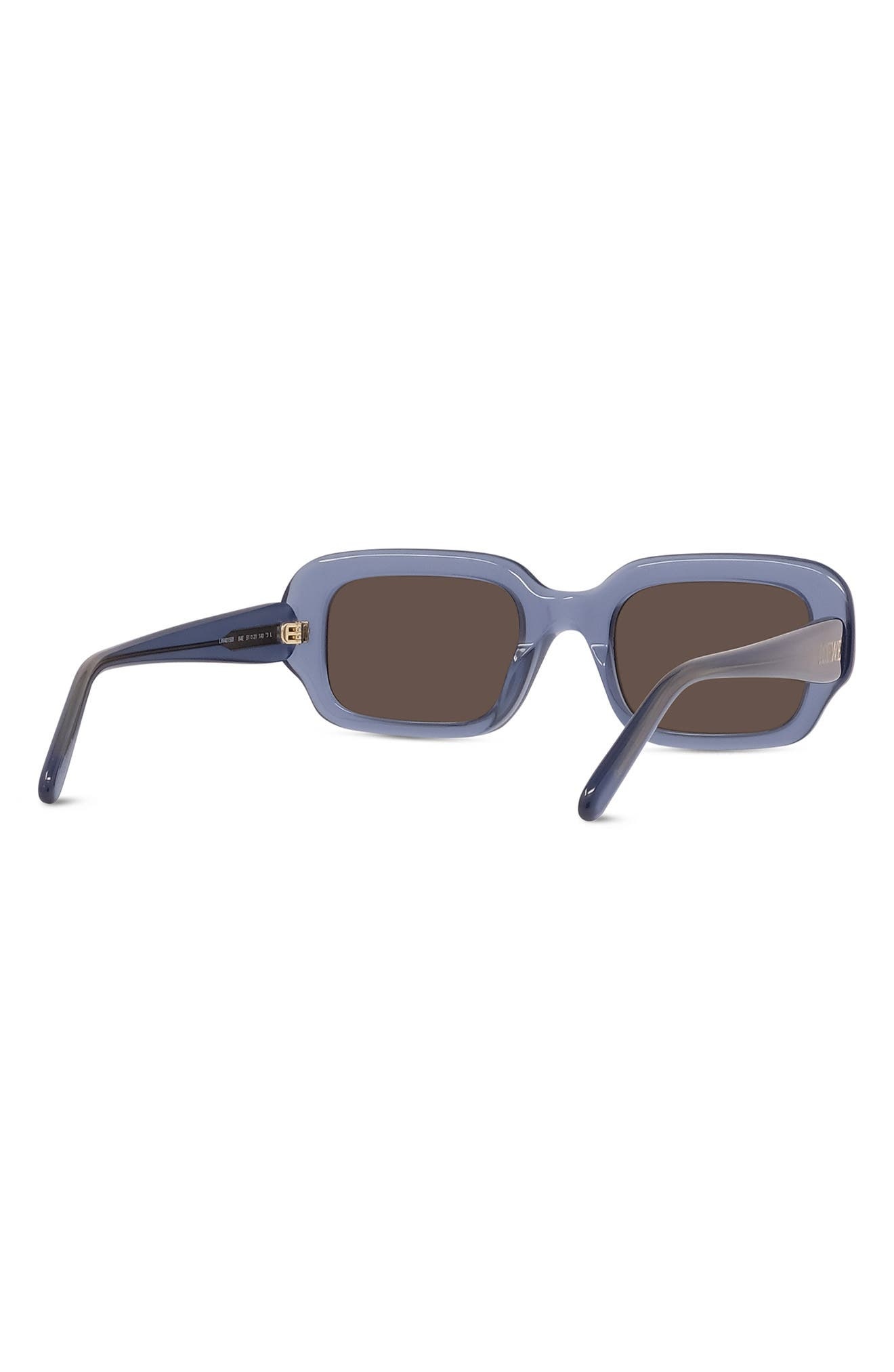 Loewe 51mm Rectangular Sunglasses in Shiny Light Blue /Brown at Nordstrom - 5
