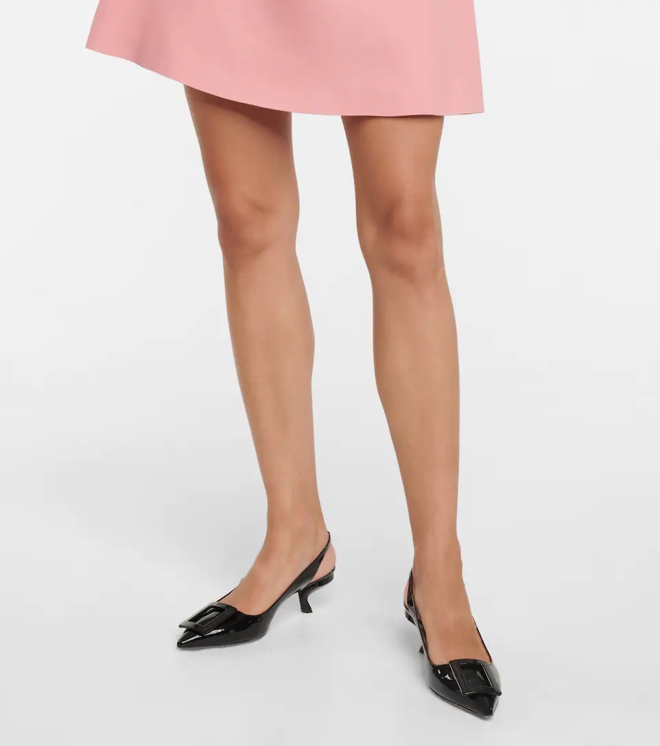 Virgule leather slingback pumps - 4
