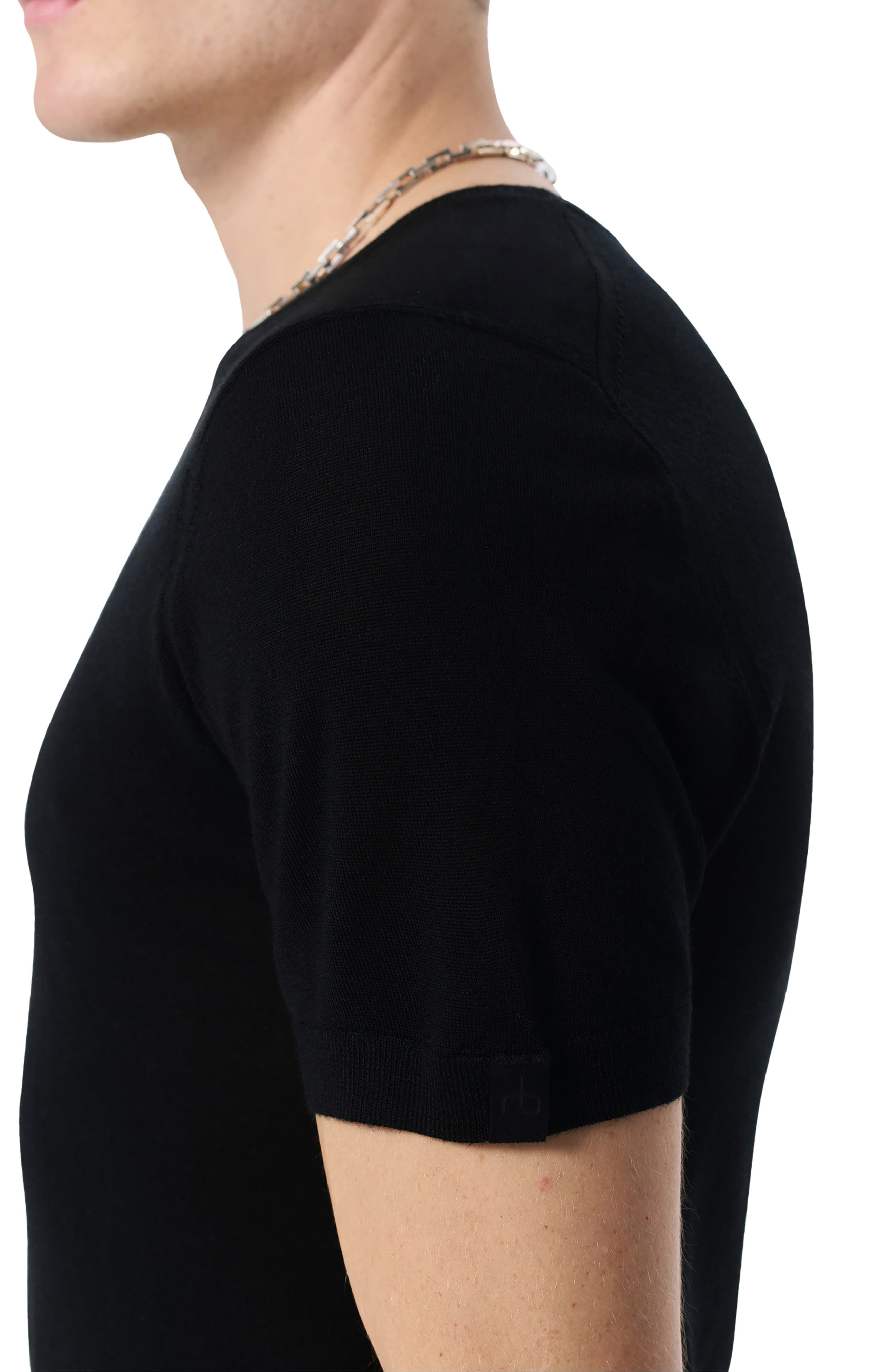 rag & bone Aulton Wool Blend T-Shirt in Black at Nordstrom - 3