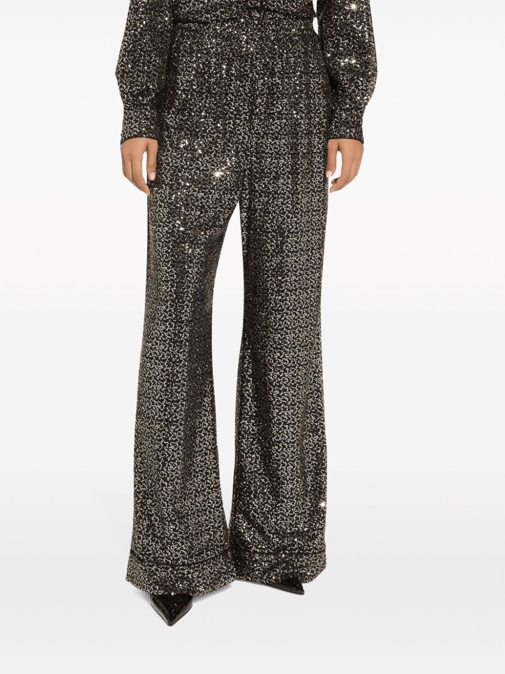 sequinned wide-leg trousers - 4
