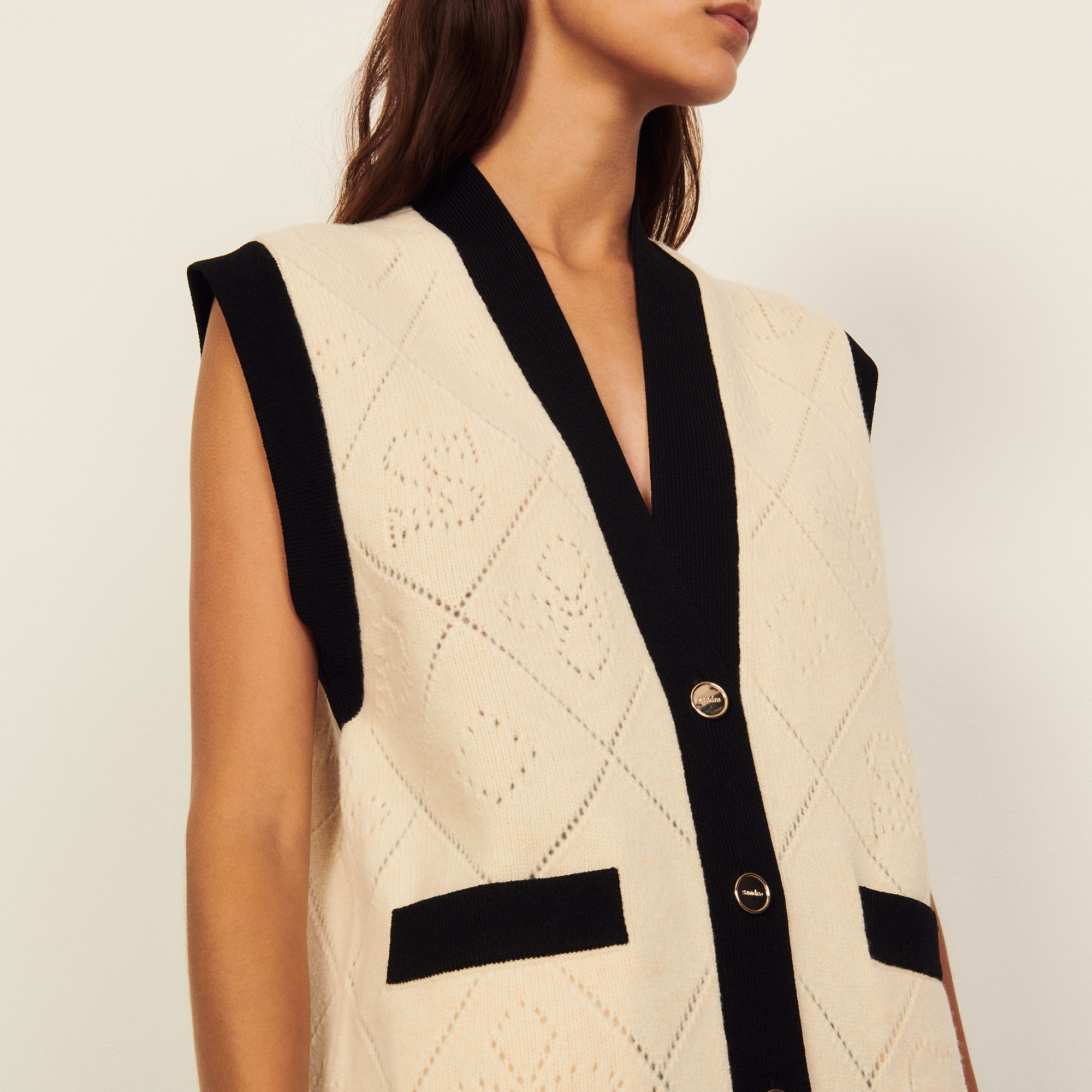 Oversized sleeveless coatigan - 5