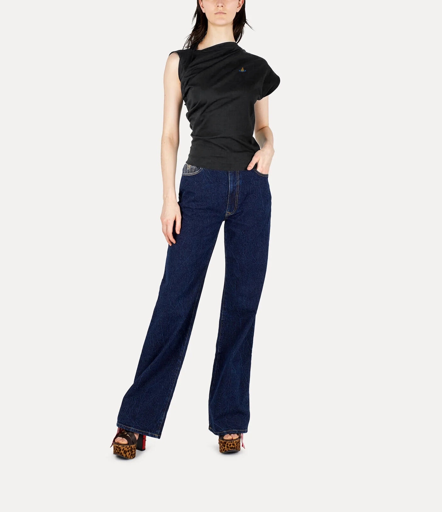 【VIVIENNE WESTWOOD】(W) Hebo Top Black Black Hebo T-shirt by Vivienne Westwood on Sale