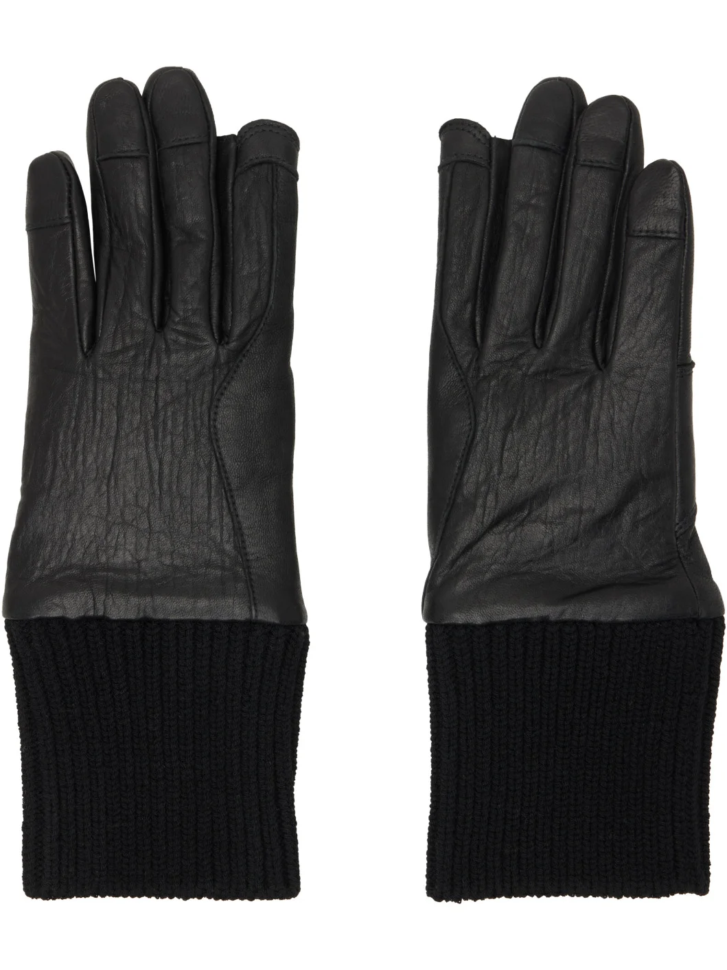 Black Tower Rib Cuff Gloves - 1